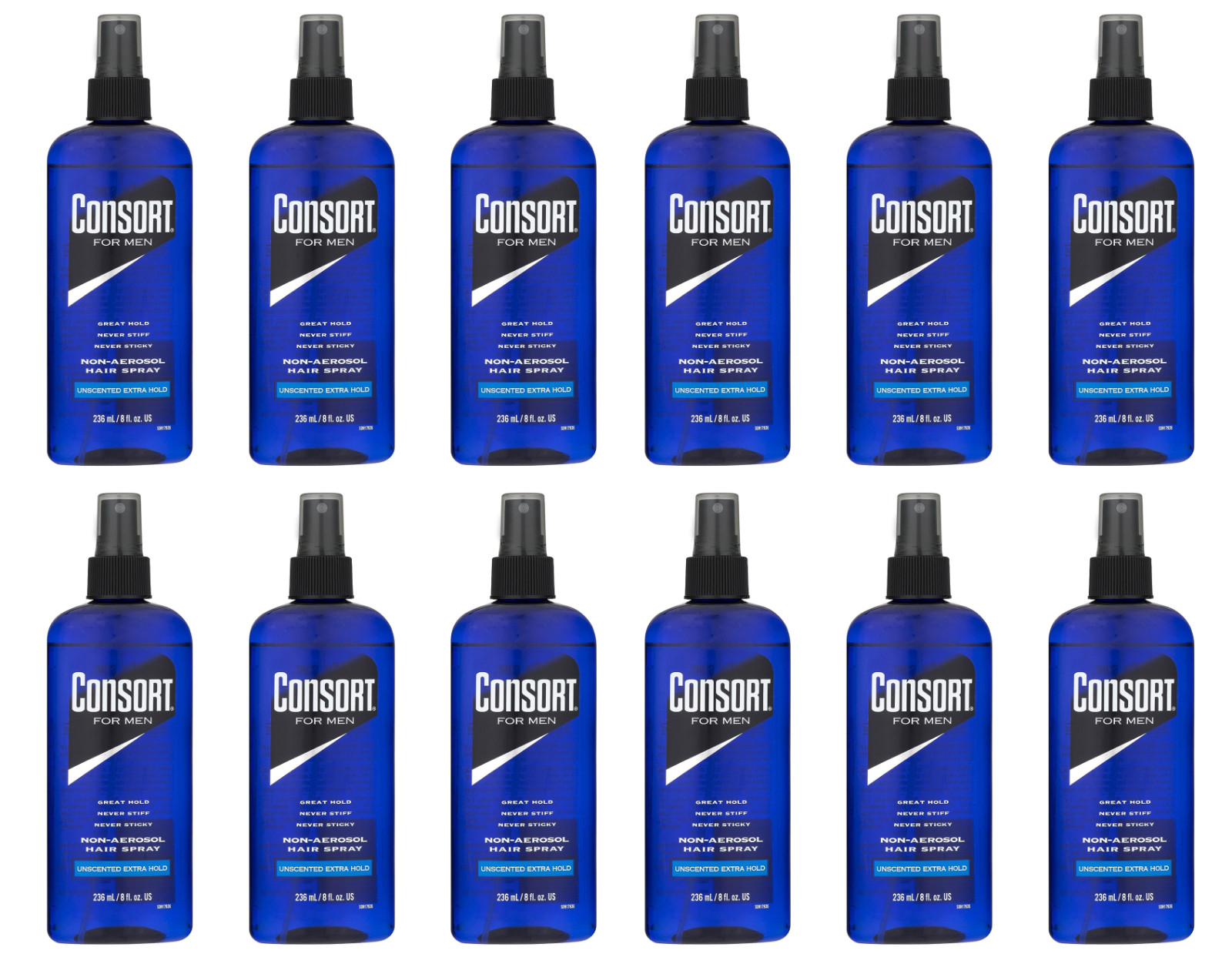 Consort for Men Unscented Extra Hold Non-aerosol Hair Spray 8oz  (Pack of 12)