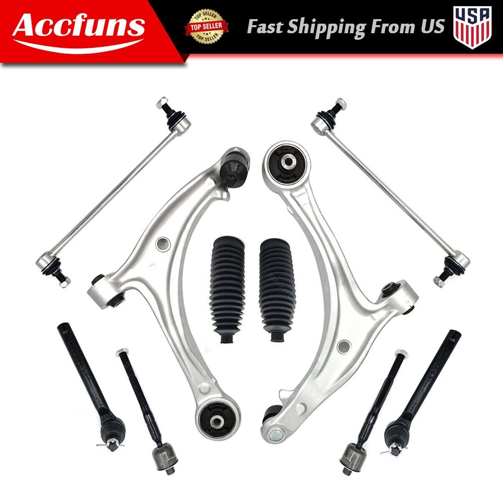 For Honda Odyssey 2005-2010 10pc Front Lower Aluminum Suspension Control Arm Kit