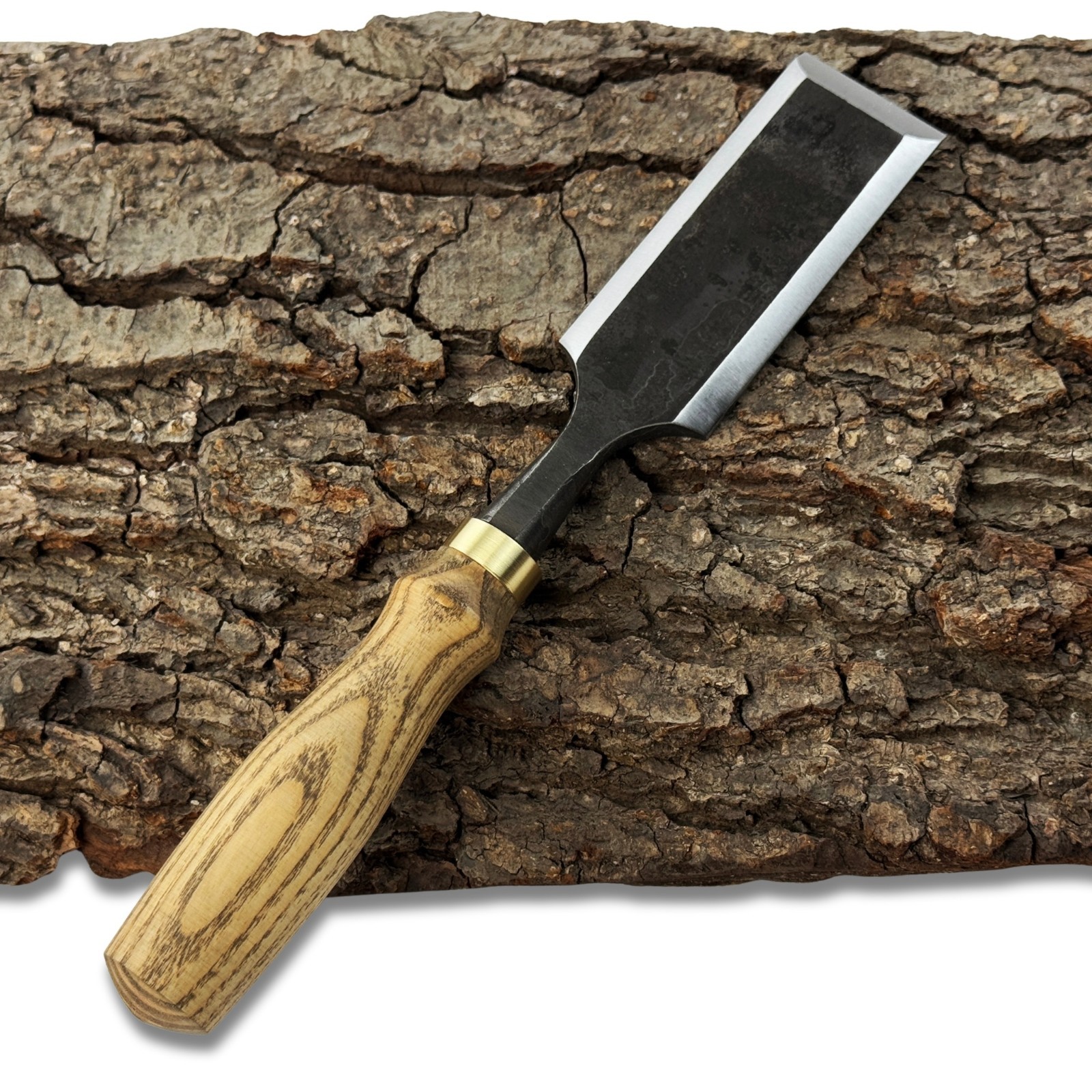 Hand-Forged Carving Chisel – 52100 Steel Blade, Ash Handle, Carpentry Chisel