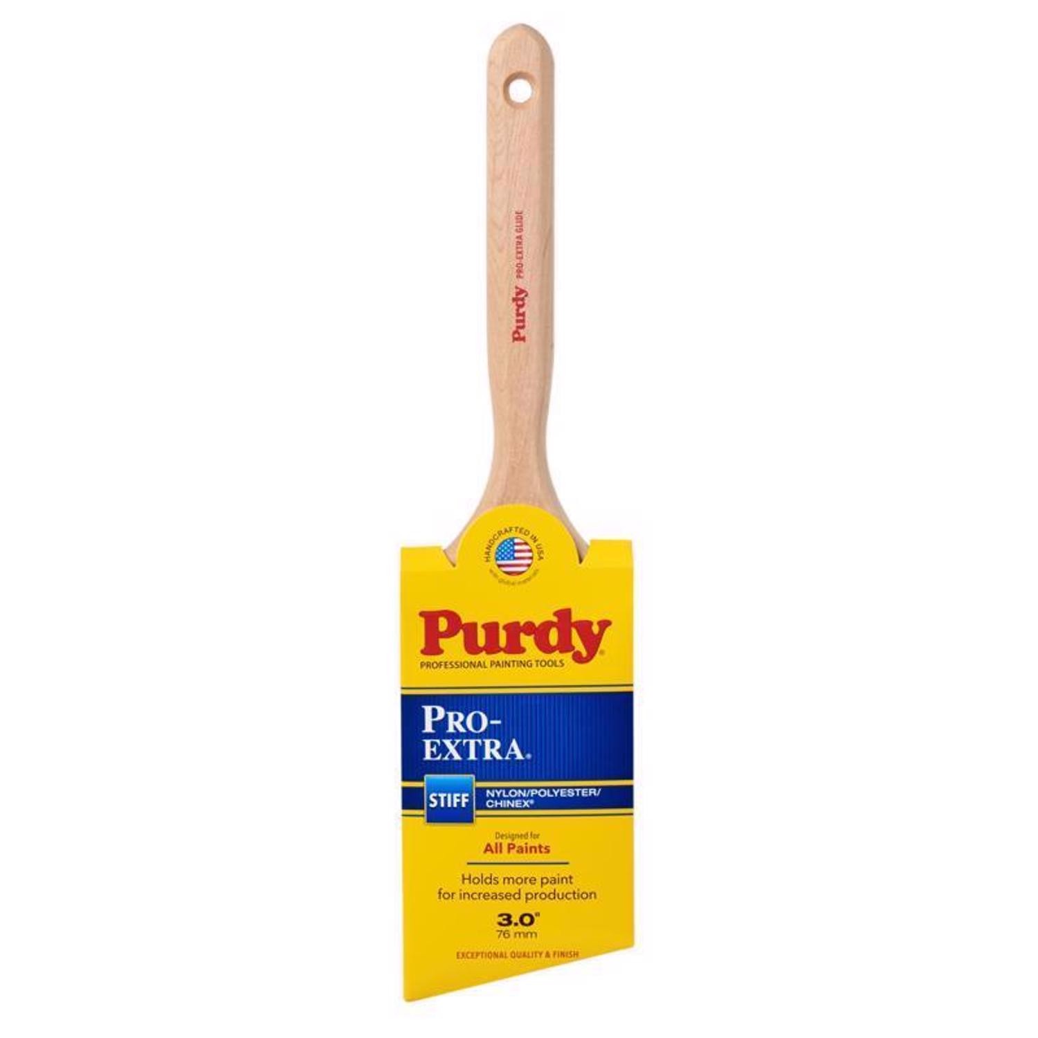 Purdy 144152730 Pro-Extra Glide Wood Handle Chinex/Nylon Angle Paint Brush 3 in.