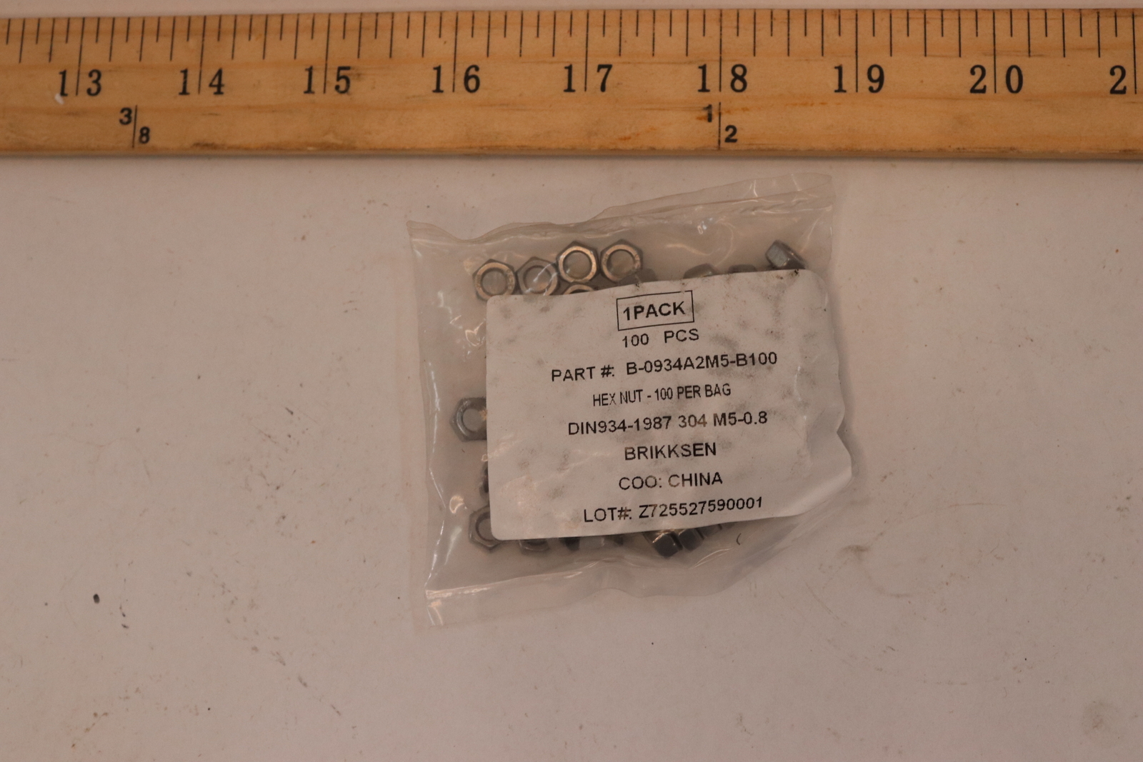 100 PK Brikksen Hex Nut M5-0.8 B-0934A2M5-B100