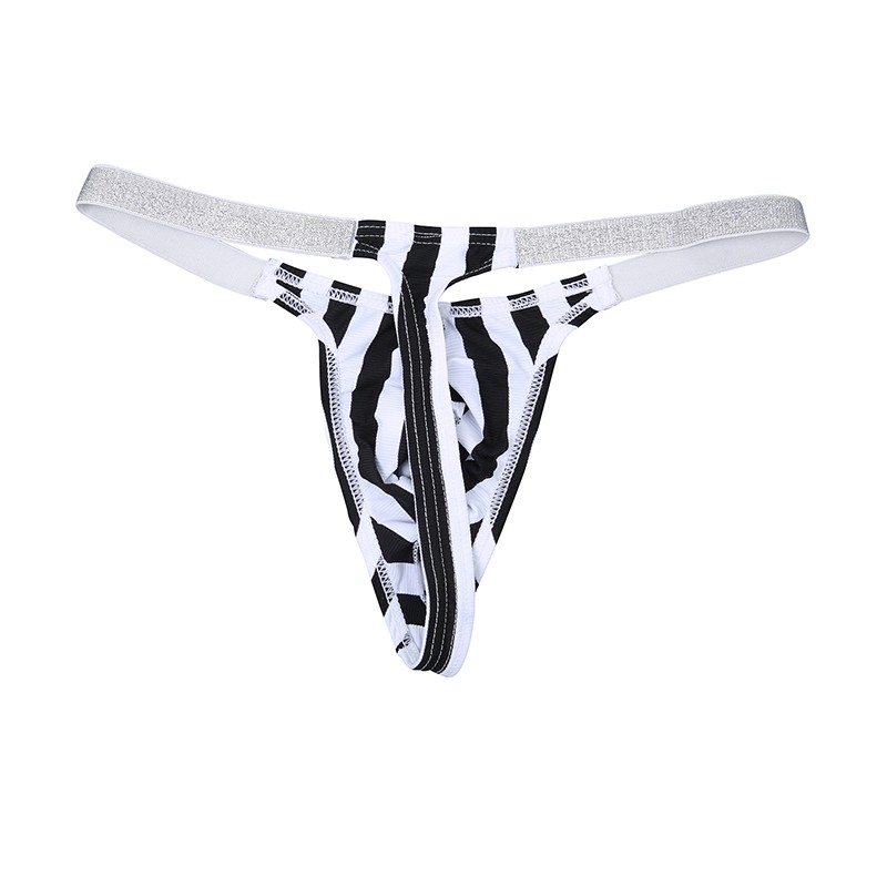 2 Pack Lot Sexy Mens Zebra Underwear Thongs Briefs Underpants Low Waist Bikinis