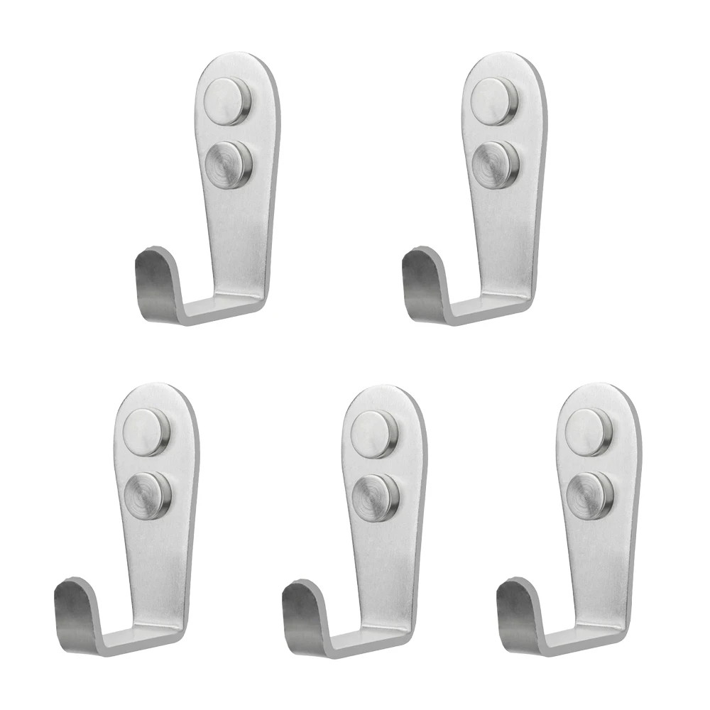 Hooks Wall Mount,5pcs Pack Single Entry Hooks Heavy Duty Hooks Stainless Steel,M