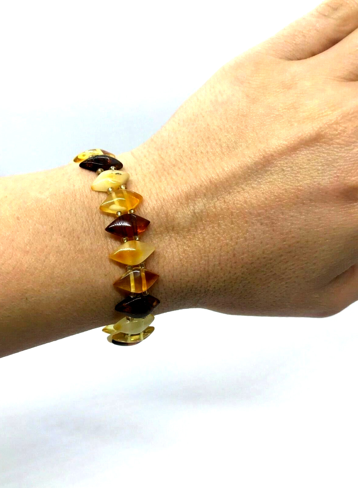 Amber Bracelet Gift Natural Baltic Colorful Beads Ladies Jewelry 5,6g 1969