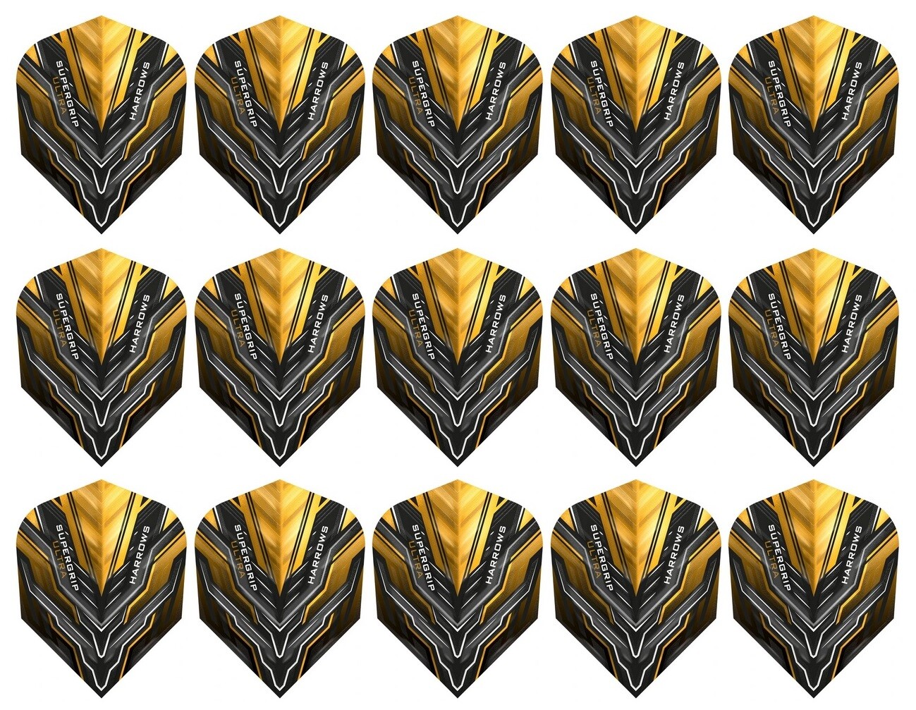 5 Sets Harrows Supergrip Ultra Standard Dart Flights – Ships w/ Tracking - Gold