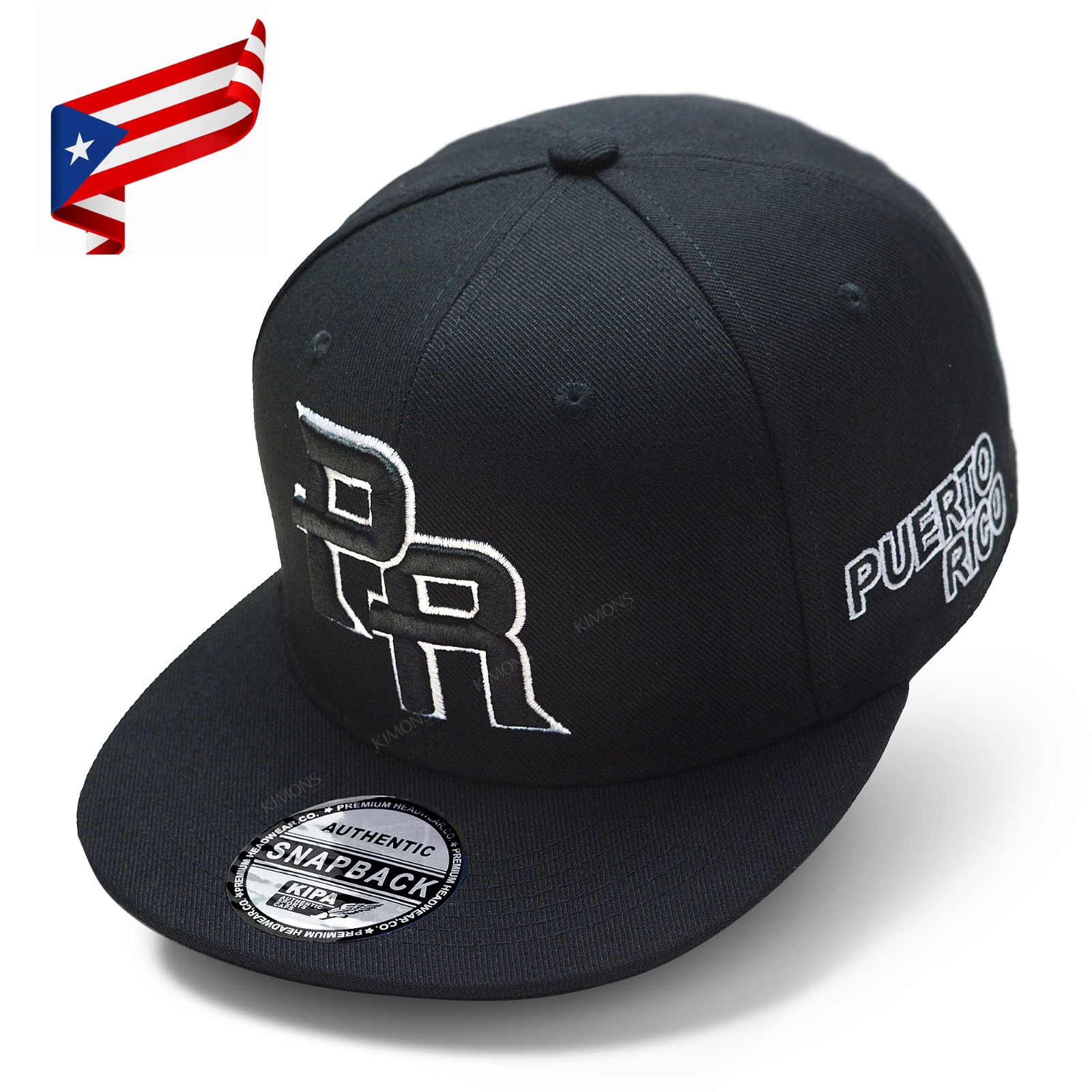 Puerto Rico Flag Baseball Hat 3D Embroidery Snapback Cap Boricua Flag PR Black