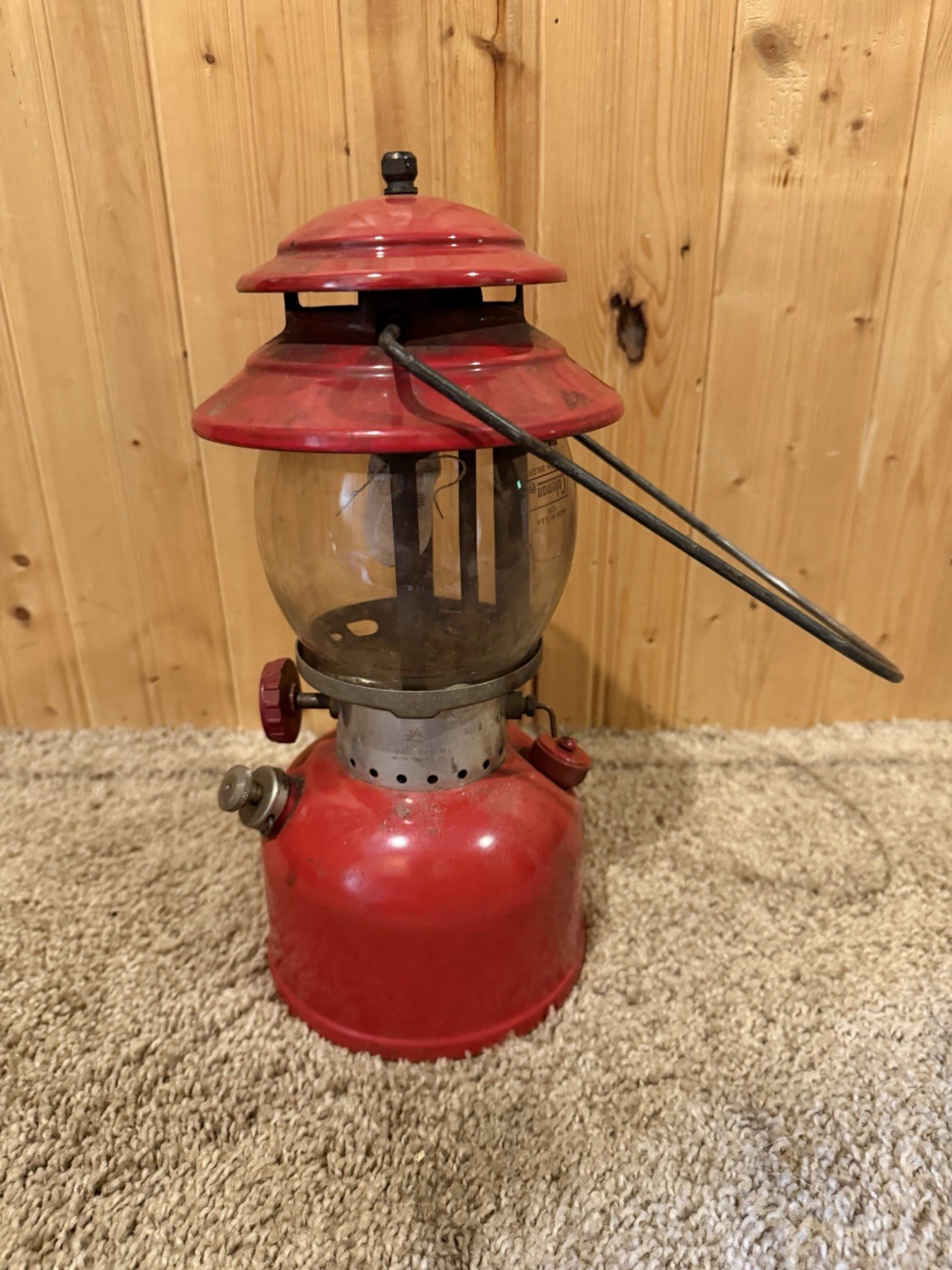 Vintage 1963 Coleman 200A Red Lantern Single Mantle Dated 8-63