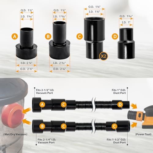 70347E 10 Ft. Dust Collection Hose Kit with 5 Fittings Hose Kit w/ 5 Fittings