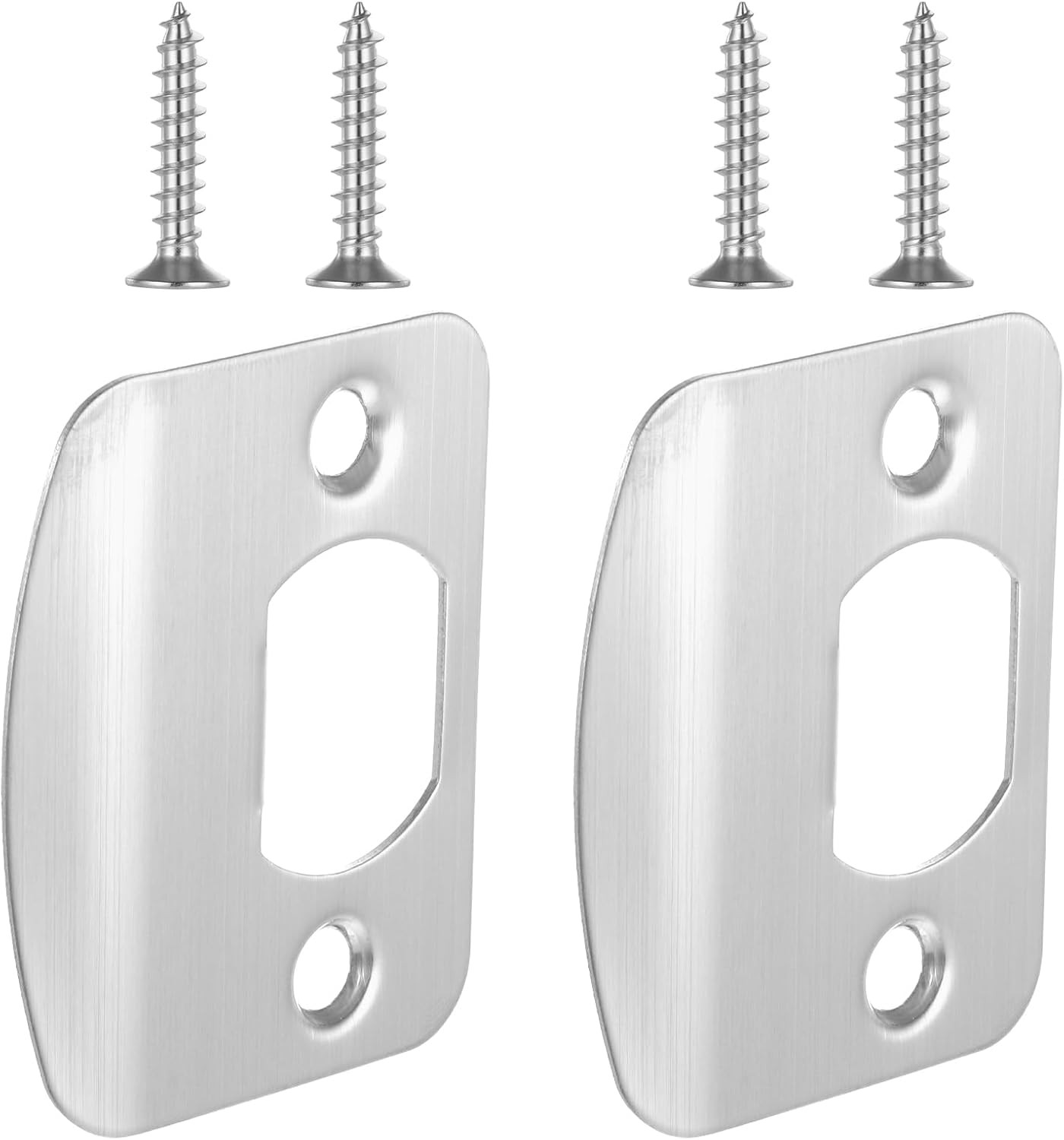 Door Strike Plate 2-1/4"X1-3/4", 2 Pcs Universal Right Angle Design Stainless St
