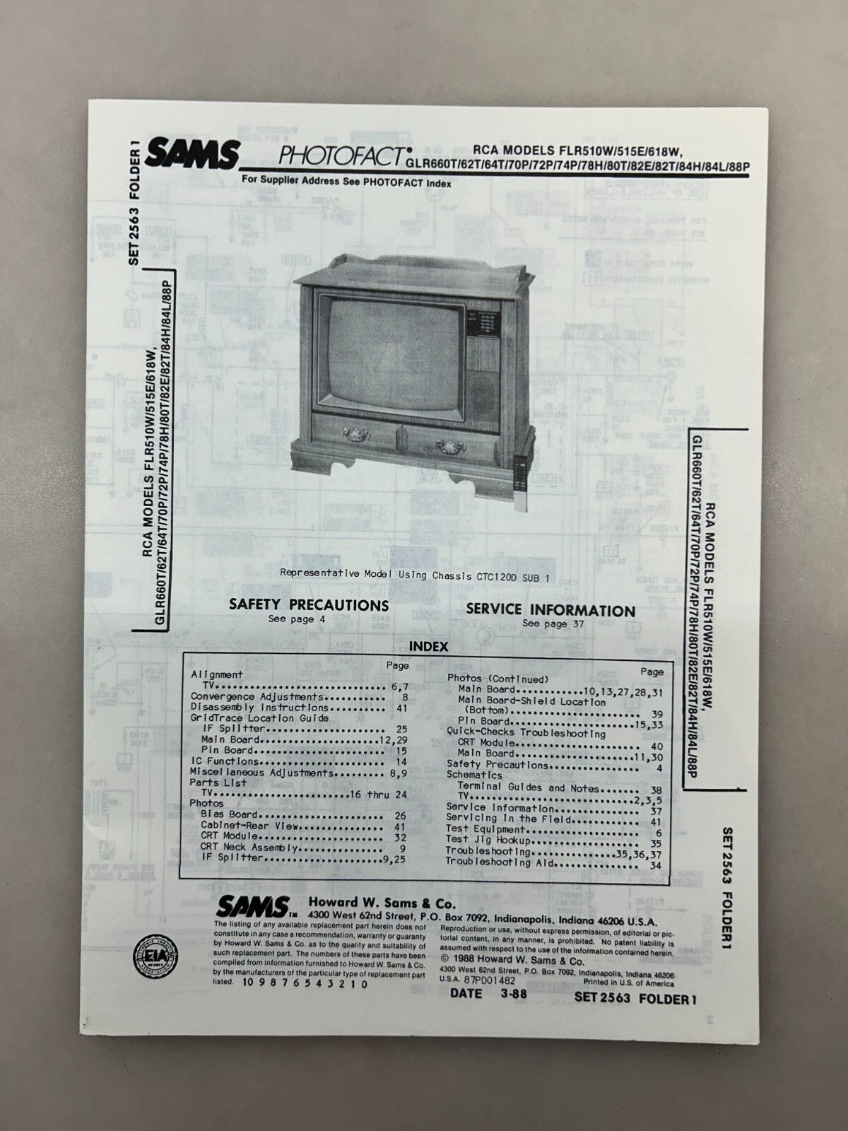 RCA FLR510 GLR660 Service Manual Sams Photofact Free Shipping