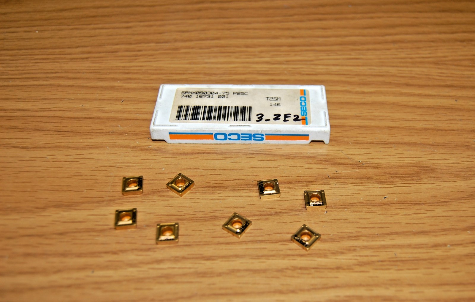 SECO INSERT SPMX090304-75 T25M CARBIDE EDP# 16731 (LOT of 8pcs)