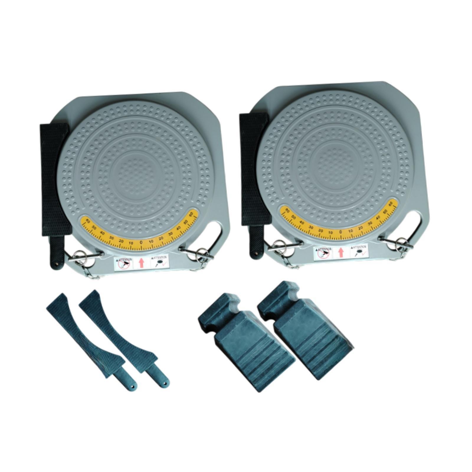 2x Front End Wheel Alignment Turn Plates with Transition Bridges Accessories
