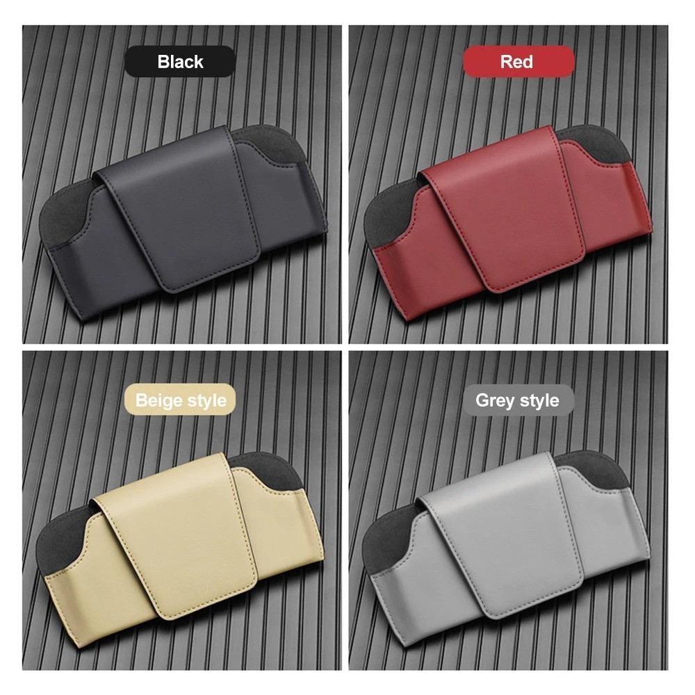 Car Sunglasses Holder Sun Visor Glasses Case Suede Protective Box