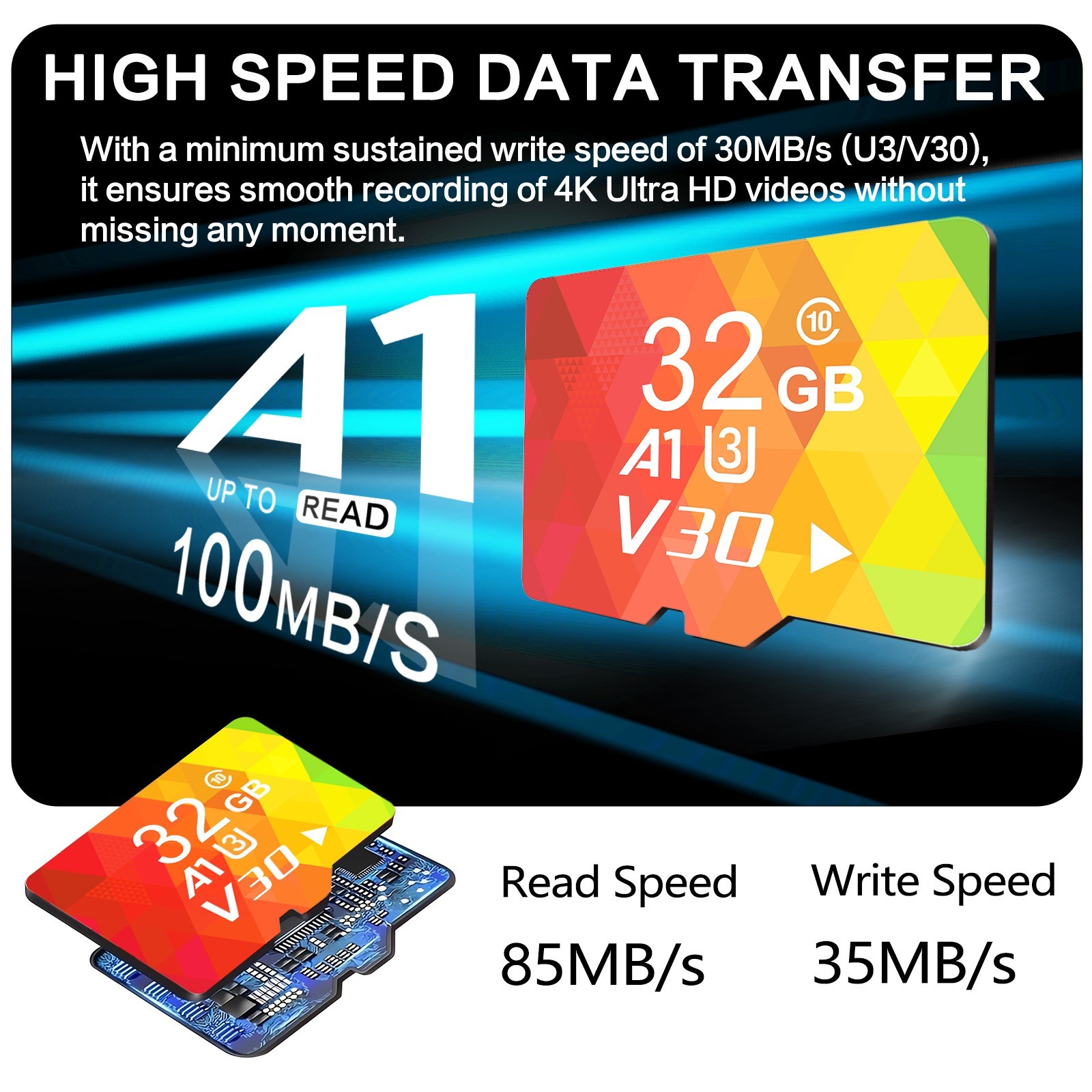 3PCS Micro SD Card Ultra 32GB Micro SD TF Memory Card Adapter lot