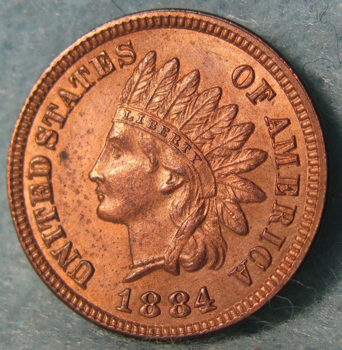 1884 Indian Head Penny Small Cent Uncirculated Old US Coin #257