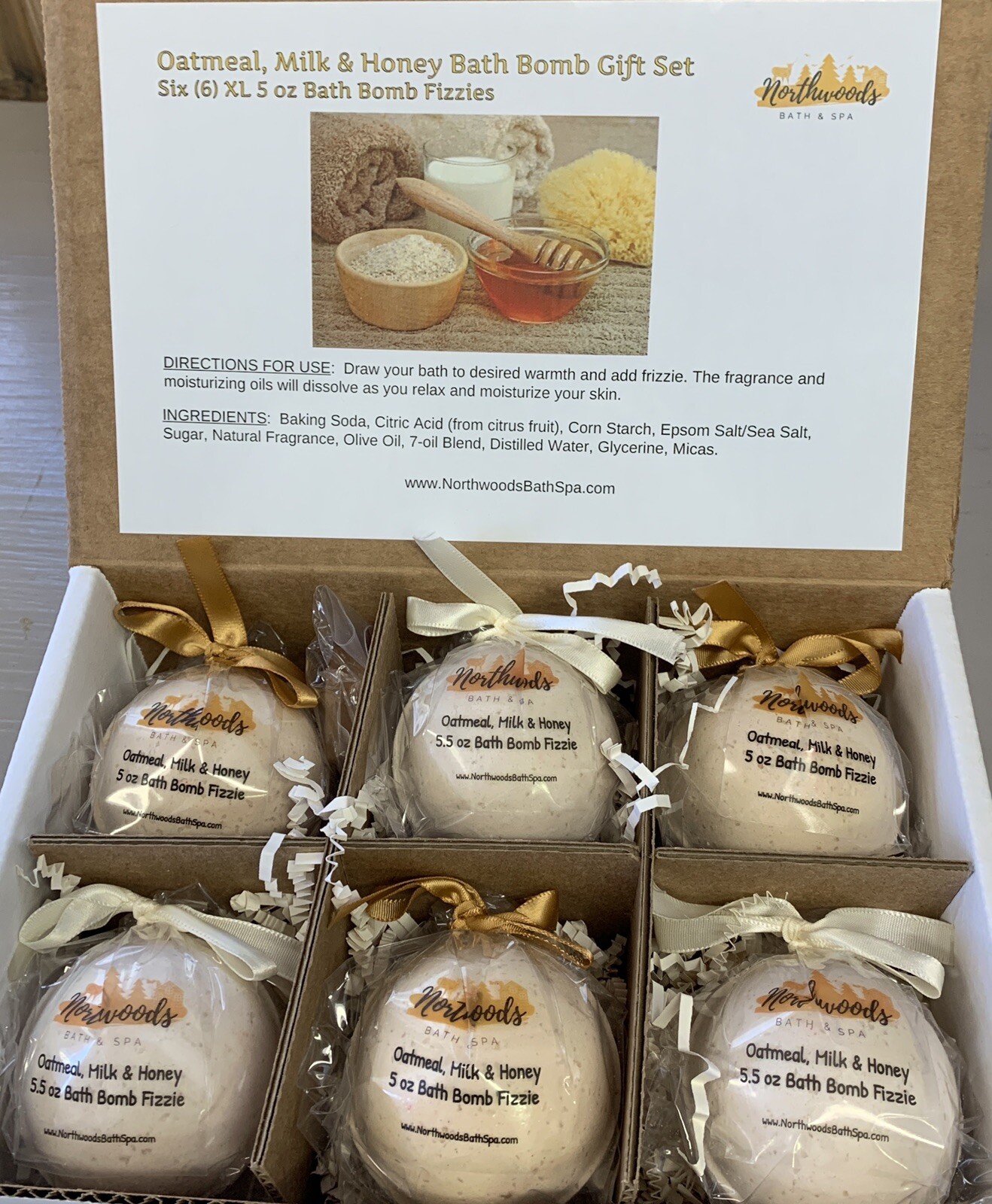 Oatmeal, Milk & Honey 6-pack Bath Bomb Gift Set