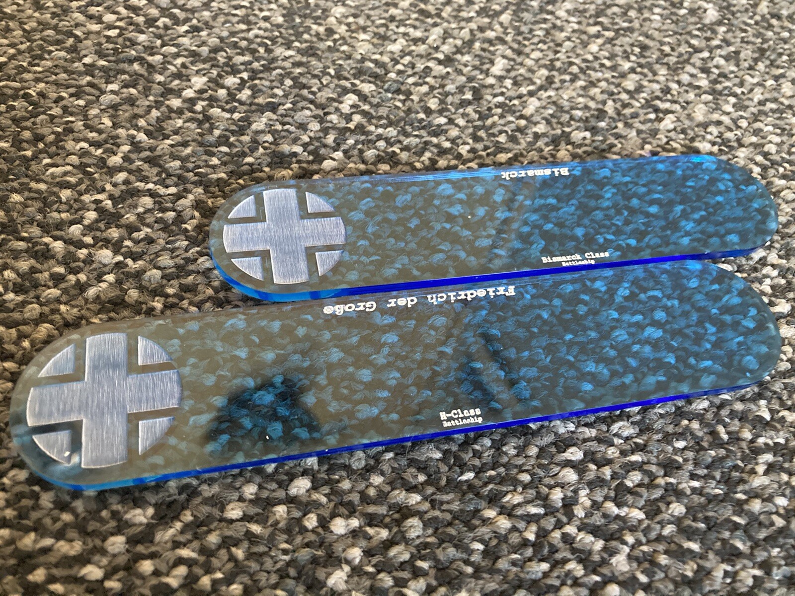WWII Ship Bases 1/1800 Blue Acrylic Custom Set