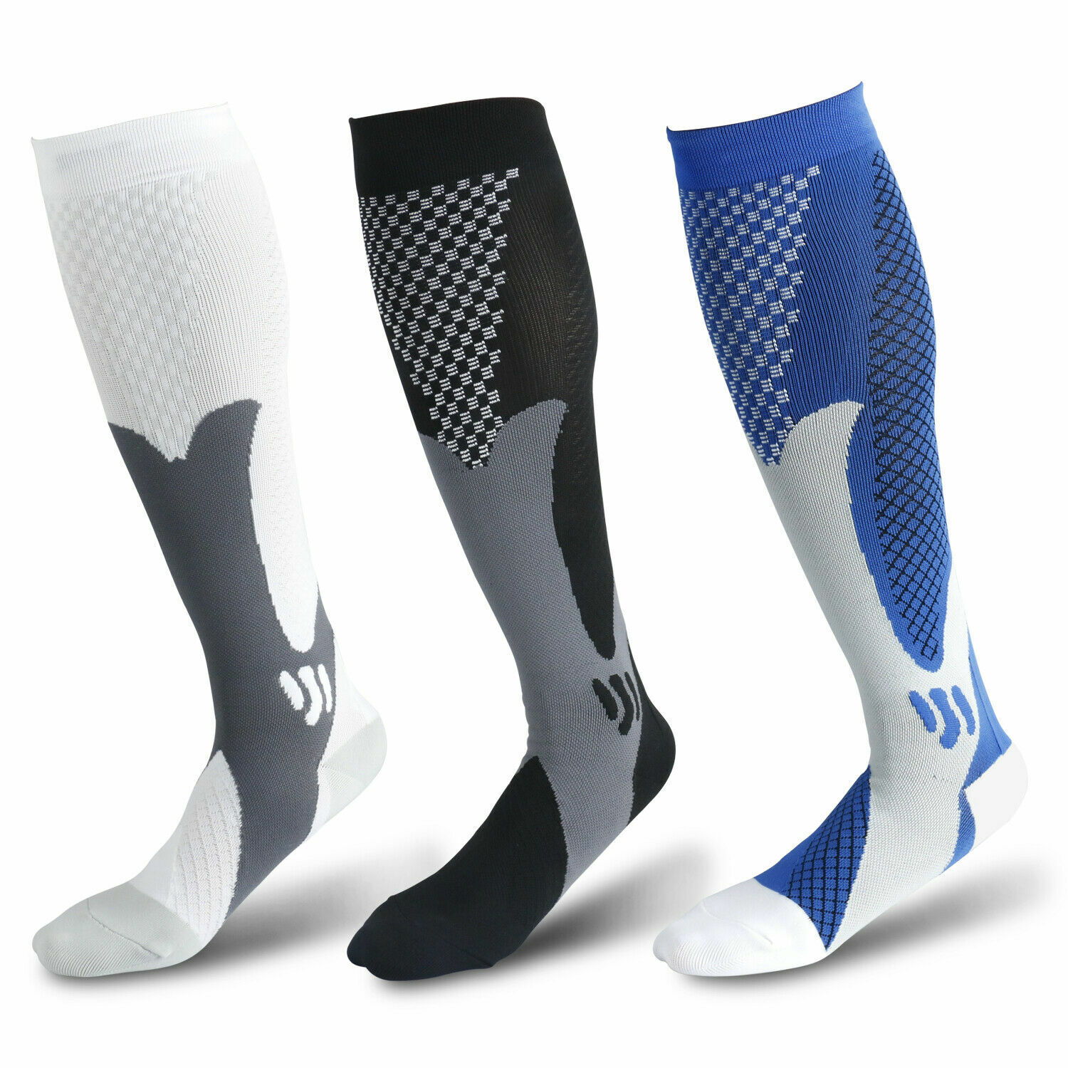 5Pairs Compression Socks 30-40 mmhg Knee High Running Sport Long Stockings Ankle