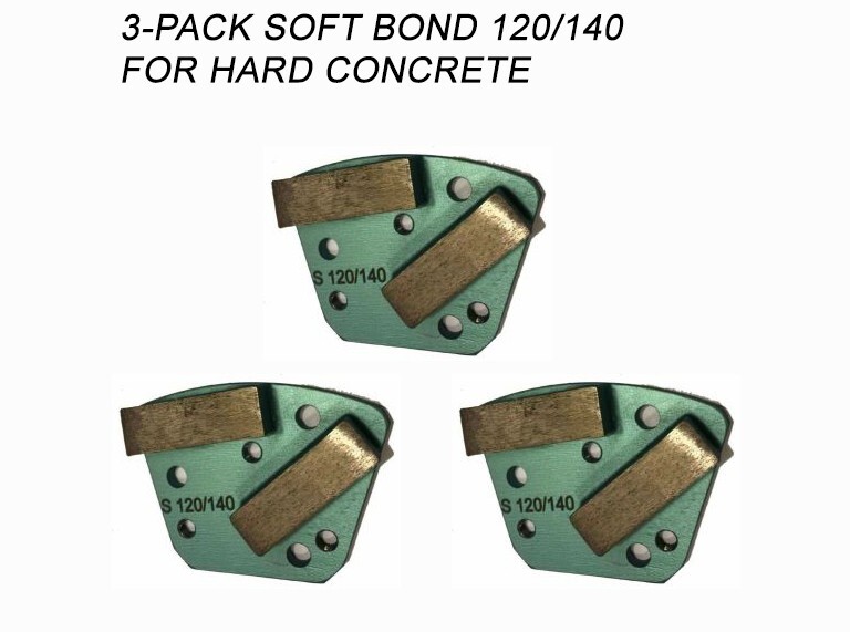 3Pack! Diamond Grinding Discs For Bolt-on Grinders For HARD Surface 120/140 Grit