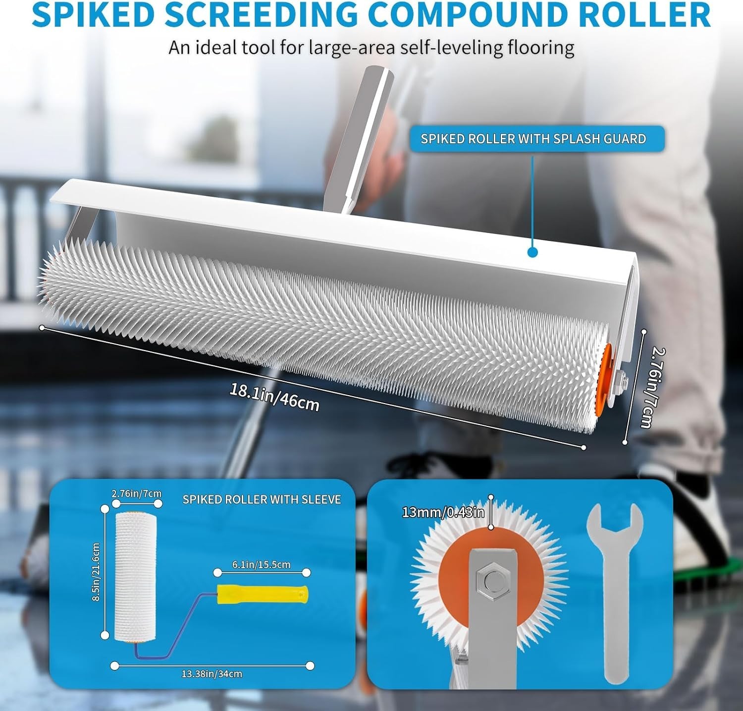 Versatile Self-Leveling Cement Tool Set with Stainless Steel Scraper & Gloves