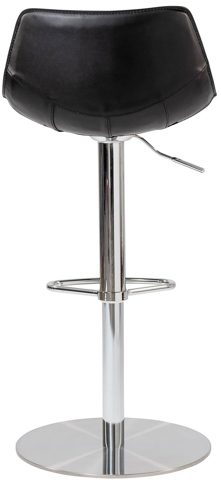 Rudy Black Leather Adjustable Swivel Stool