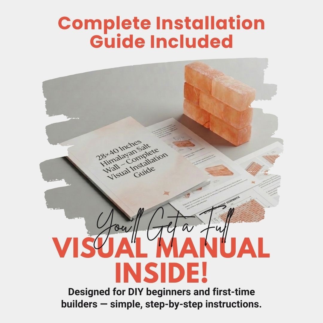 28×40" All-in-One Salt Wall Panel Kit Include Bricks, Glue, LED, Map User Manual