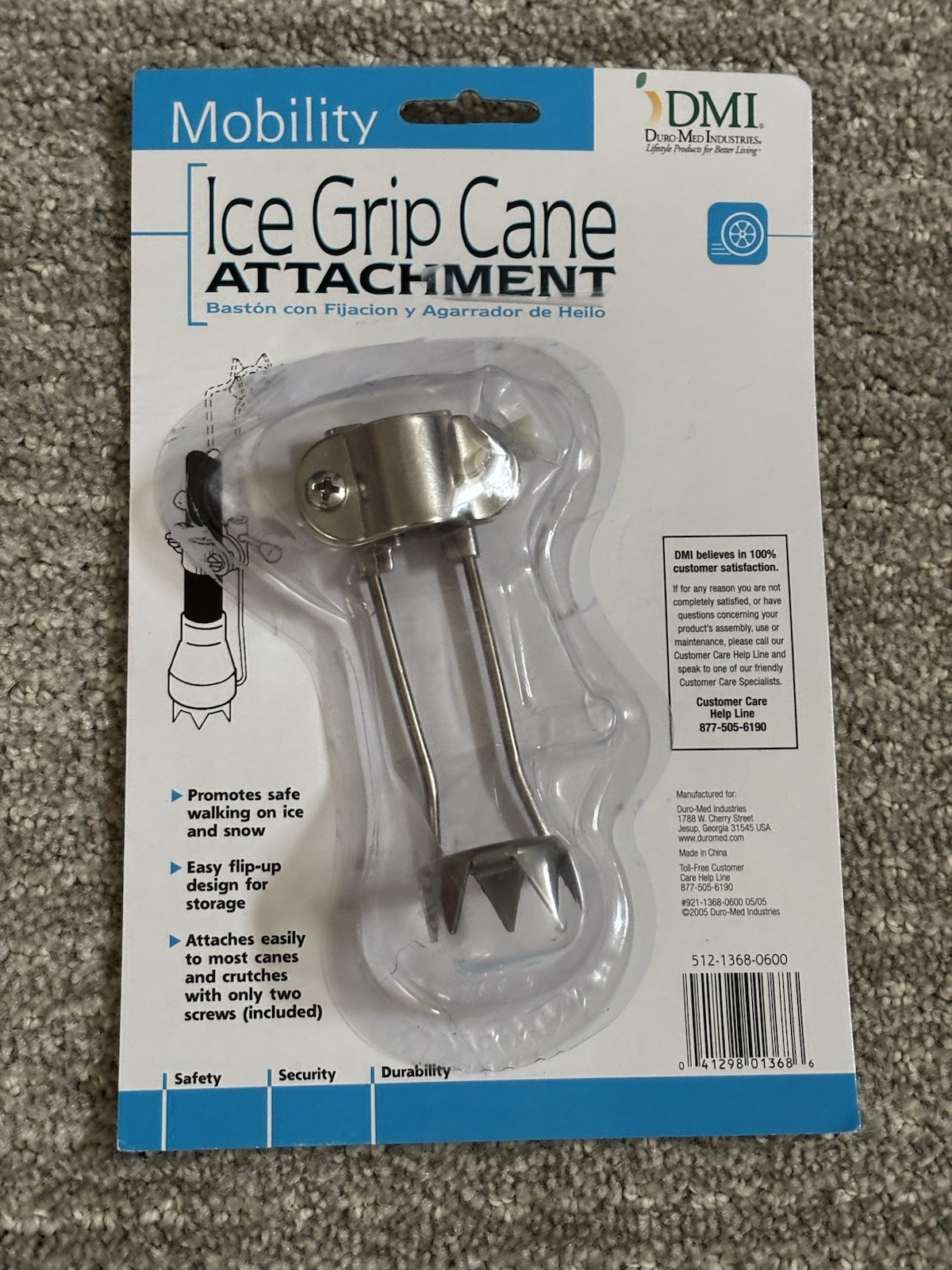 Cane Ice Tip Attachment-Fits on all canes - For safer walking in ice and snow