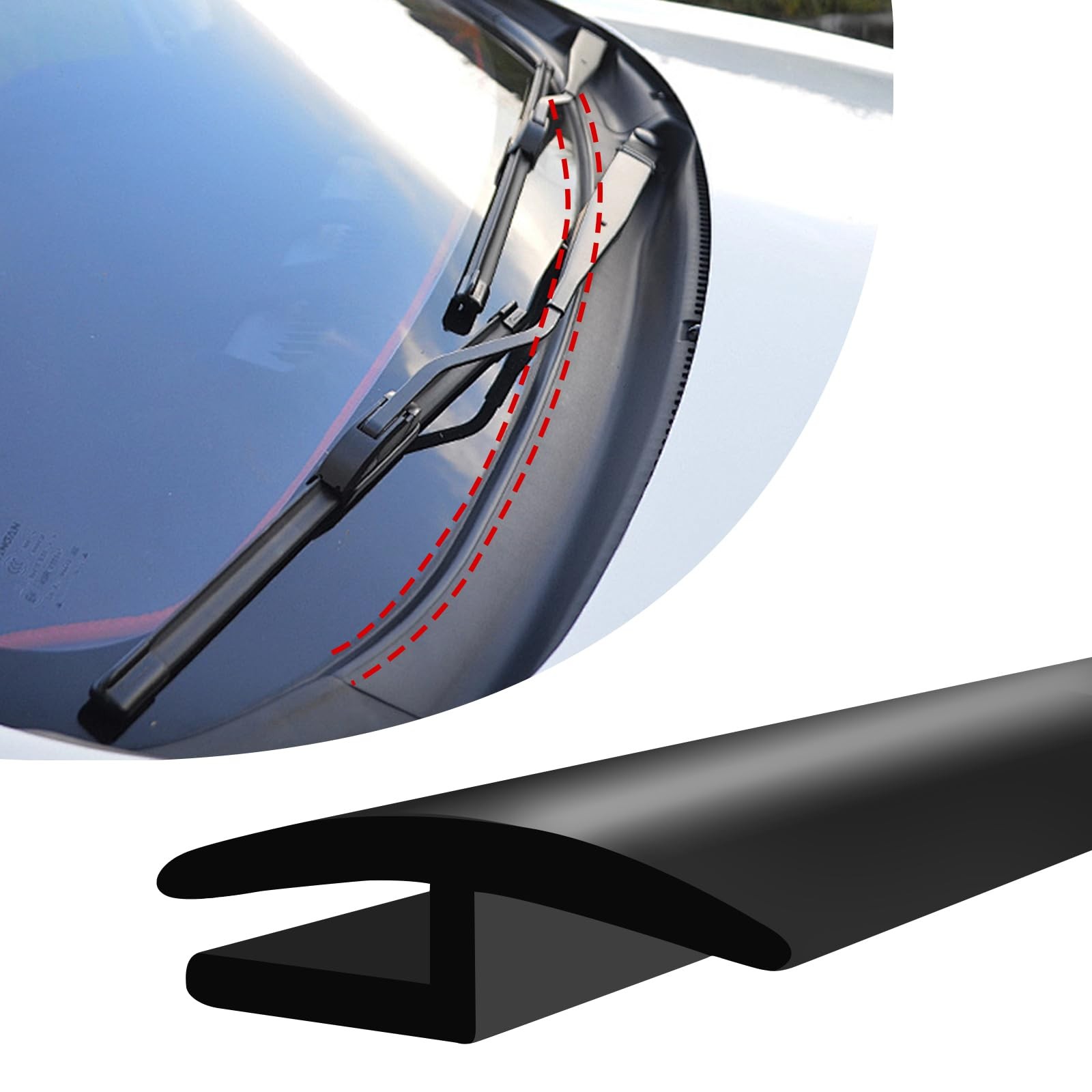 1.8M/6Ft Windshield Cowl Molding Rubber Seal Strip Trim, Front Rear Windshiel...