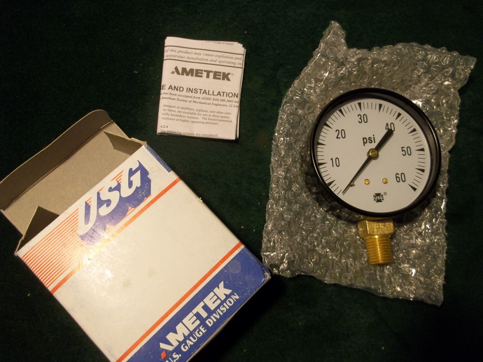 AMETEK 172025A 2-1/2" Pressure Gauge P505A 60 PSI ~ Aisle B