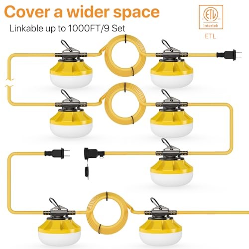Construction String Lights: 100W Led Construction String Lights with 10 100FT