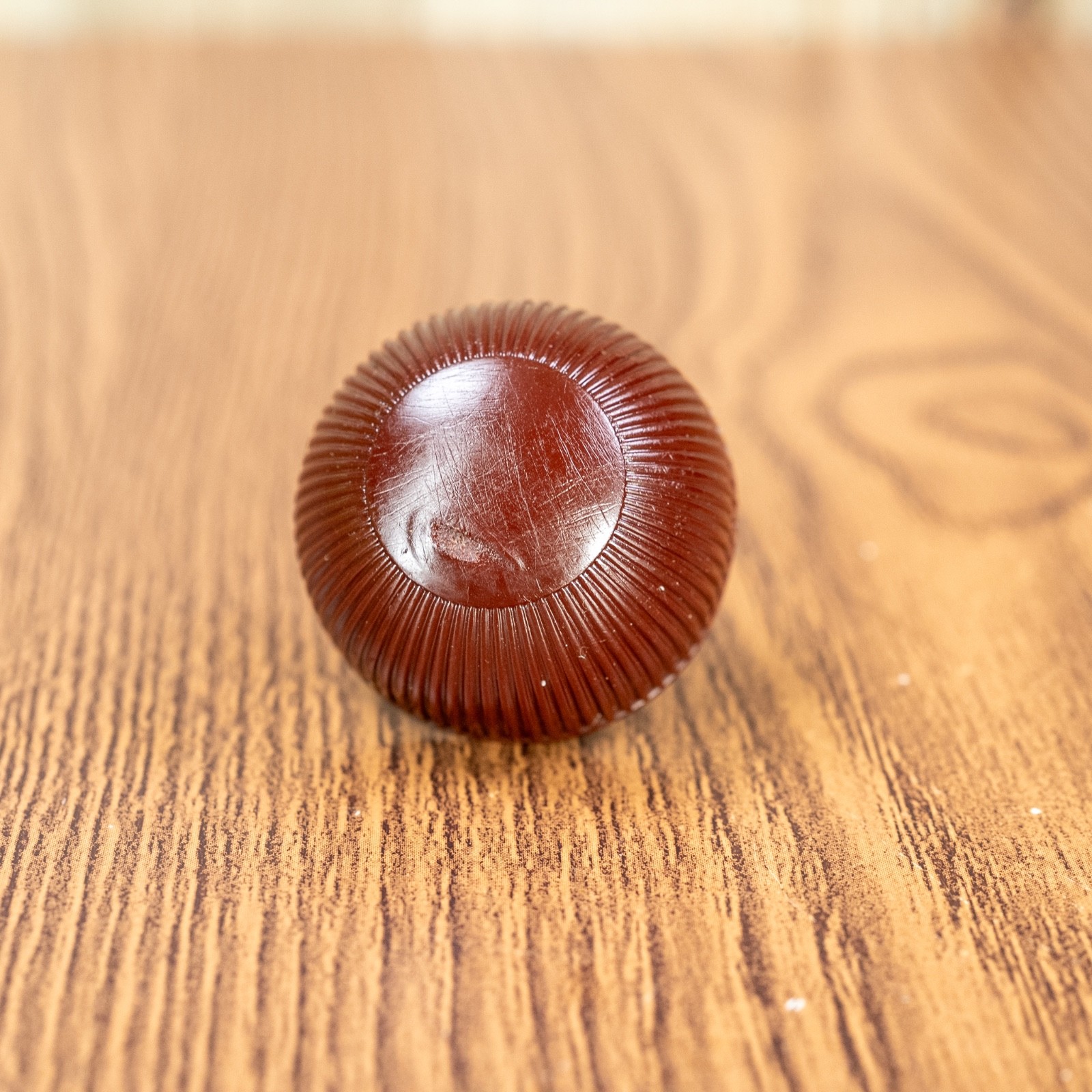 ZENITH Midcentury Radio Knob 1940s-50s Brown Plastic 1pc 1/4" Splined Shaft