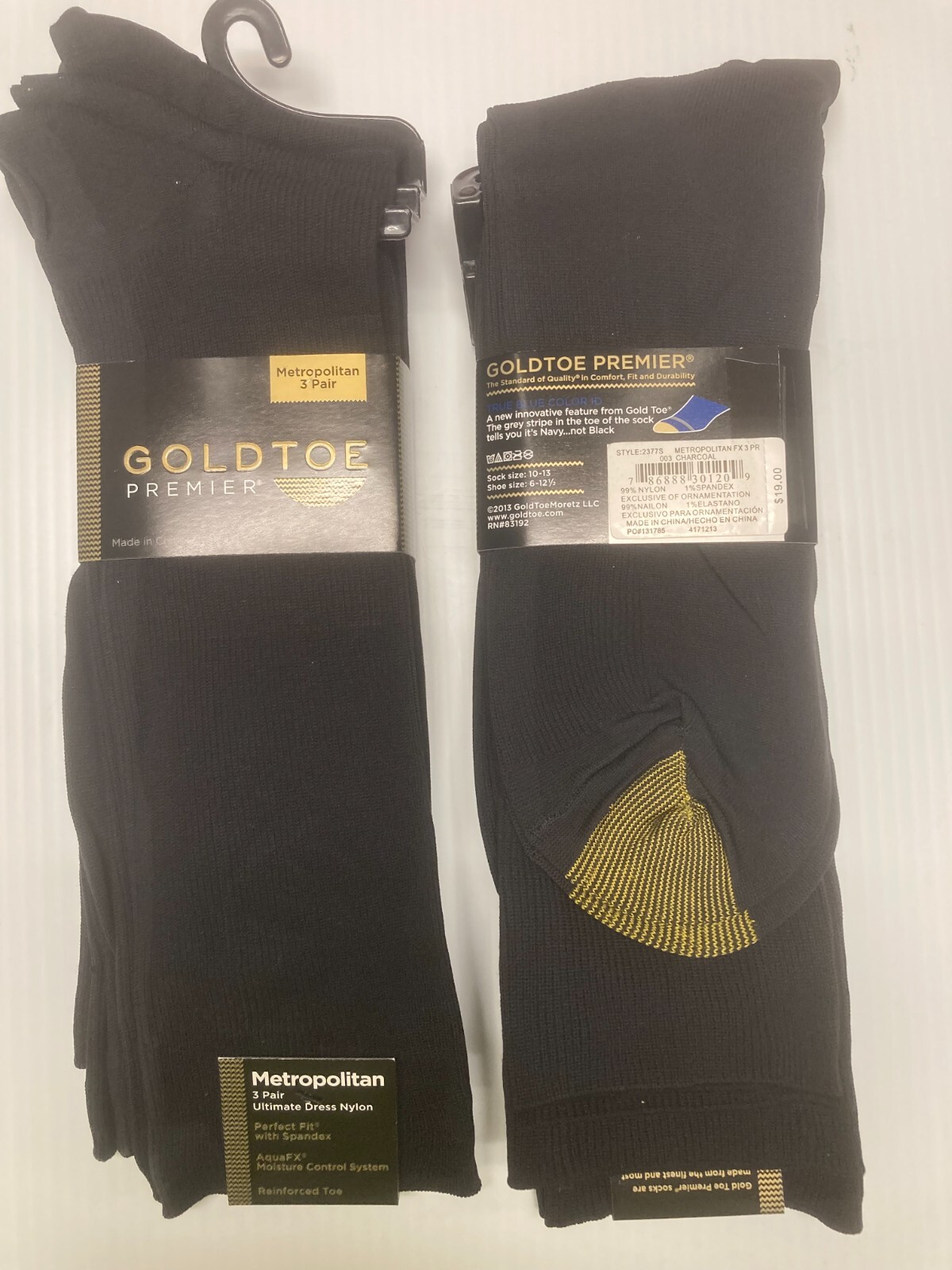 Gold Toe Premier Men's Metropolitan Dress Crew Socks, Black, 6 pairs, Free Ship!