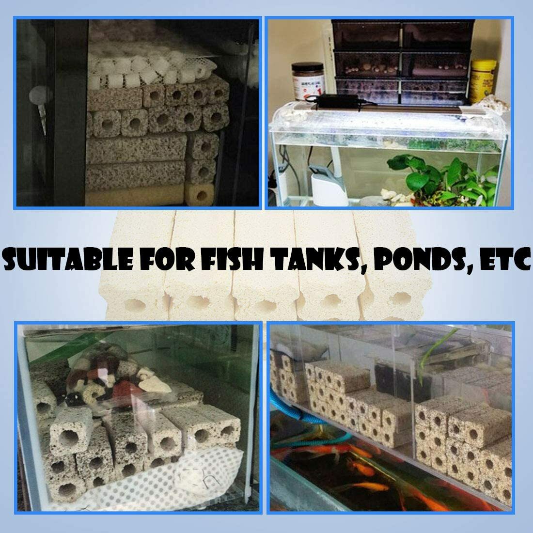 54PCS Large Natural Ceramic Bio Filter Media Vast Surface Aquarium Sump Canister