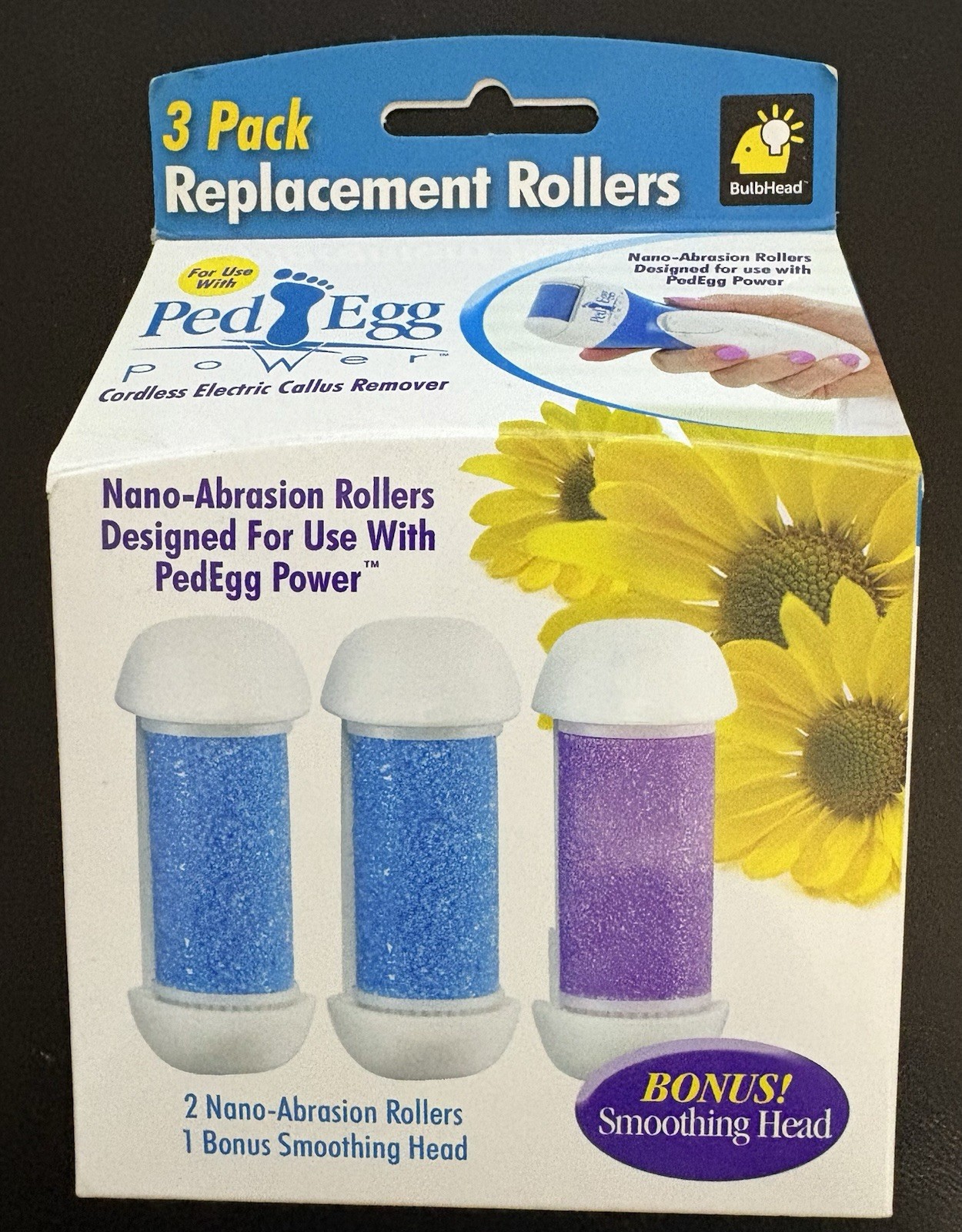 NEW Ped Egg Power Genuine Refill Replacement Rollers  3 Pack FREE SHIPPING