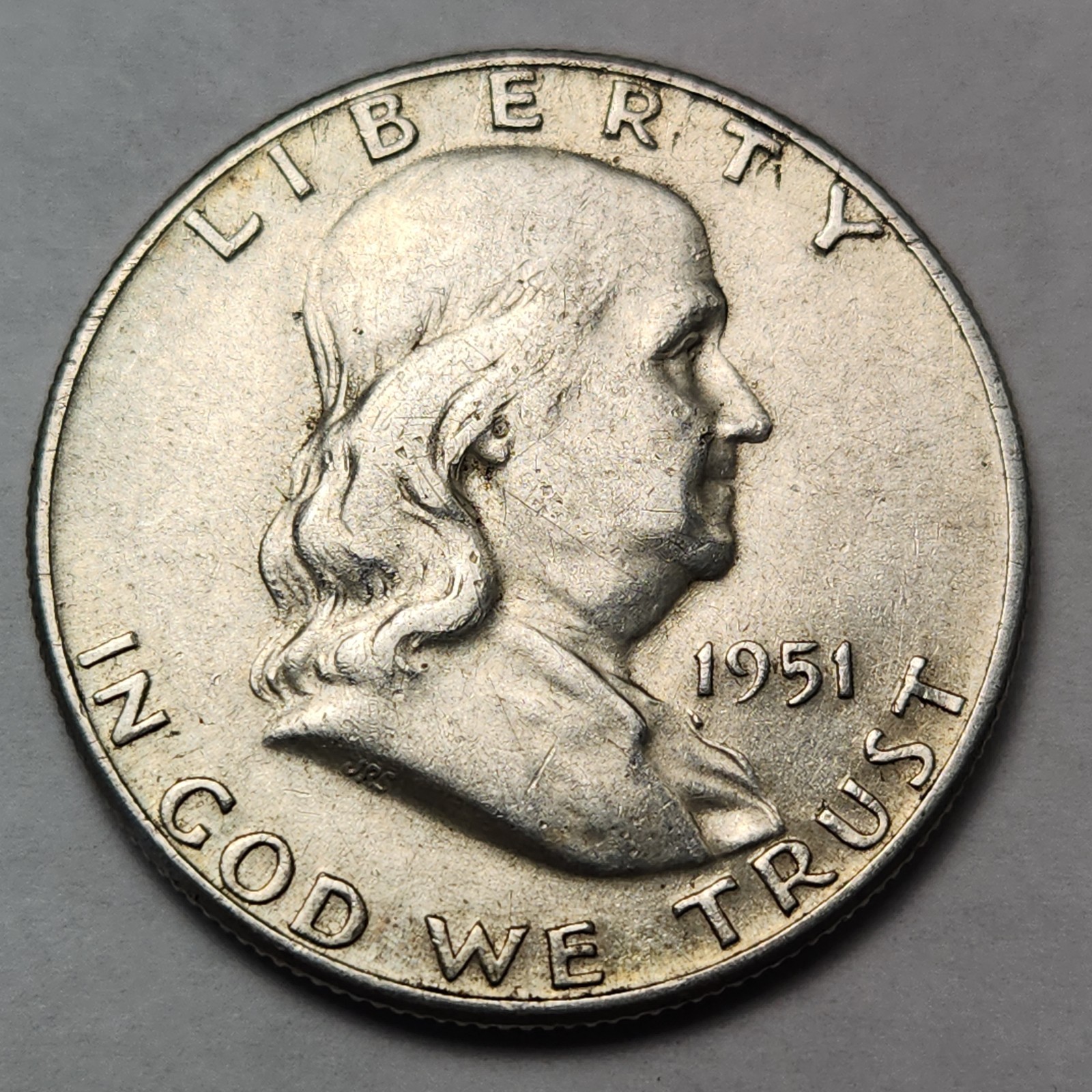 1951 P Ben Franklin Half Dollar 50c XF AU 90% Silver US Mint Coin F-51BF