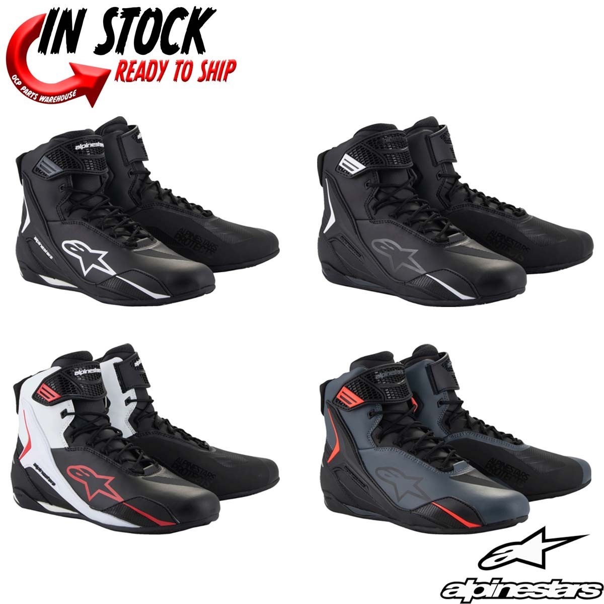 NEW! ALPINESTARS FASTER-4 RIDING MOTORCYCLE SHOES - PICK SIZE & COLOR