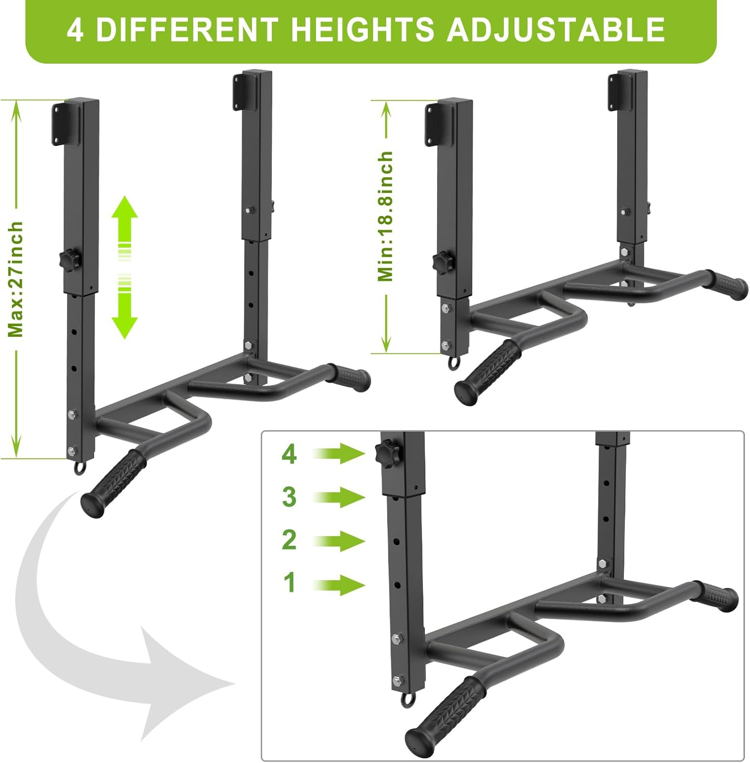 Heavy Duty Welded Pull up Bar, Versatile Doorway Wall Mount, Joist Mounted, and