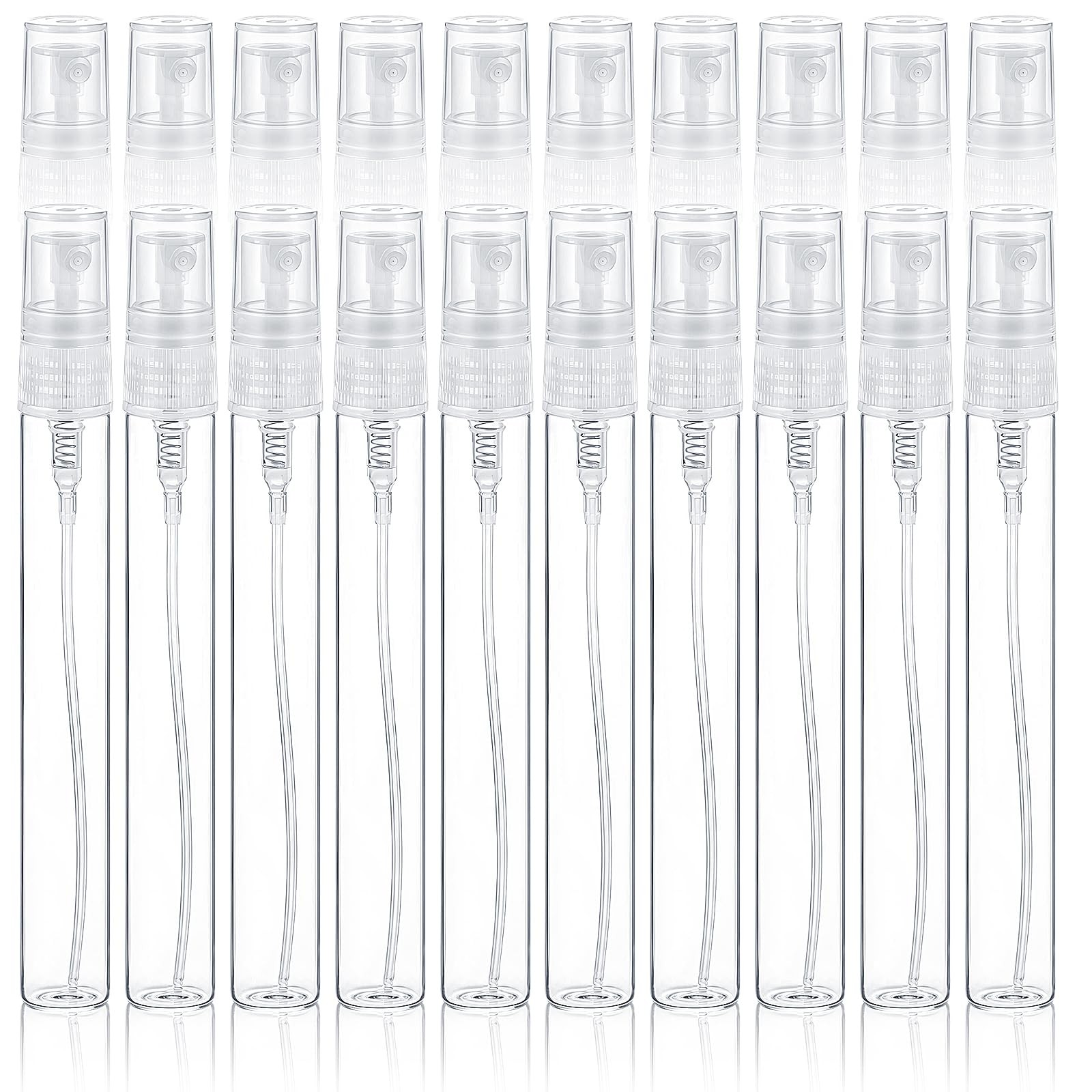 20 Pcs 10 Ml Clear Glass Fine Mist Bottle Mini Perfume Sample Spray Bottles Trav