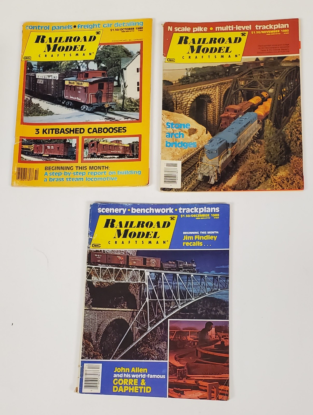 Lot of 3 Vintage Railroad Model Craftsman Magazines 1980 - Model Railroading