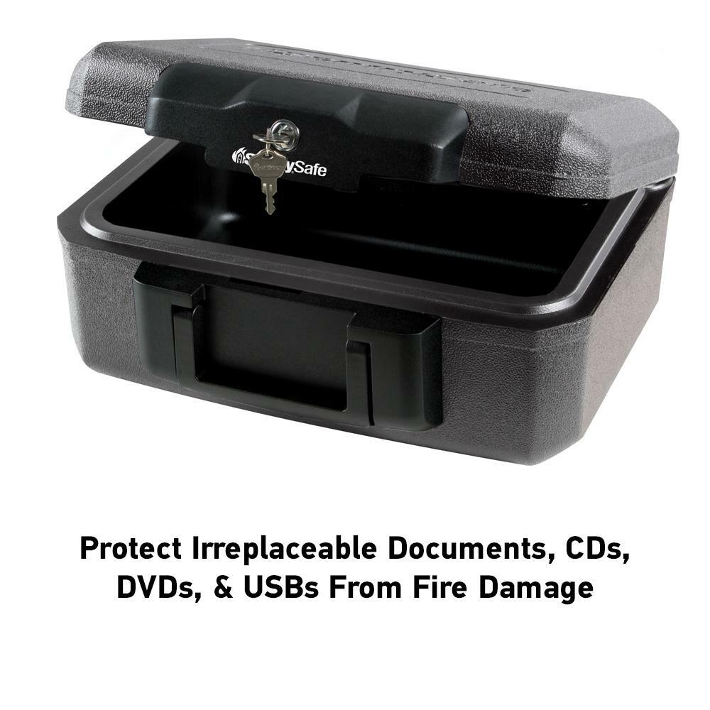 Fireproof Sentry Box Key Lock Important Document Money Safety Storage Chest Box