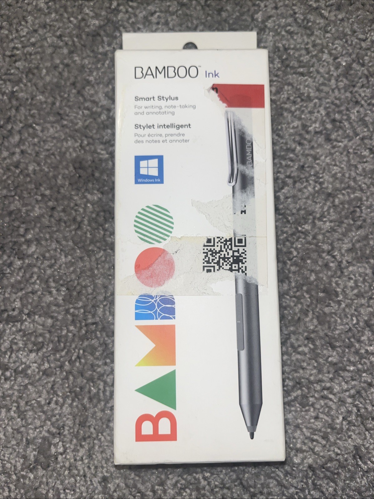 Wacom Bamboo Ink Smart Stylus Pen w/ Windows Ink for Windows, Gray