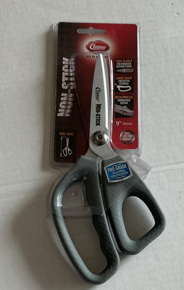 Clauss Titanium Non Stick Shear 9" Tool Stainless Steel Blades Rubber Handles