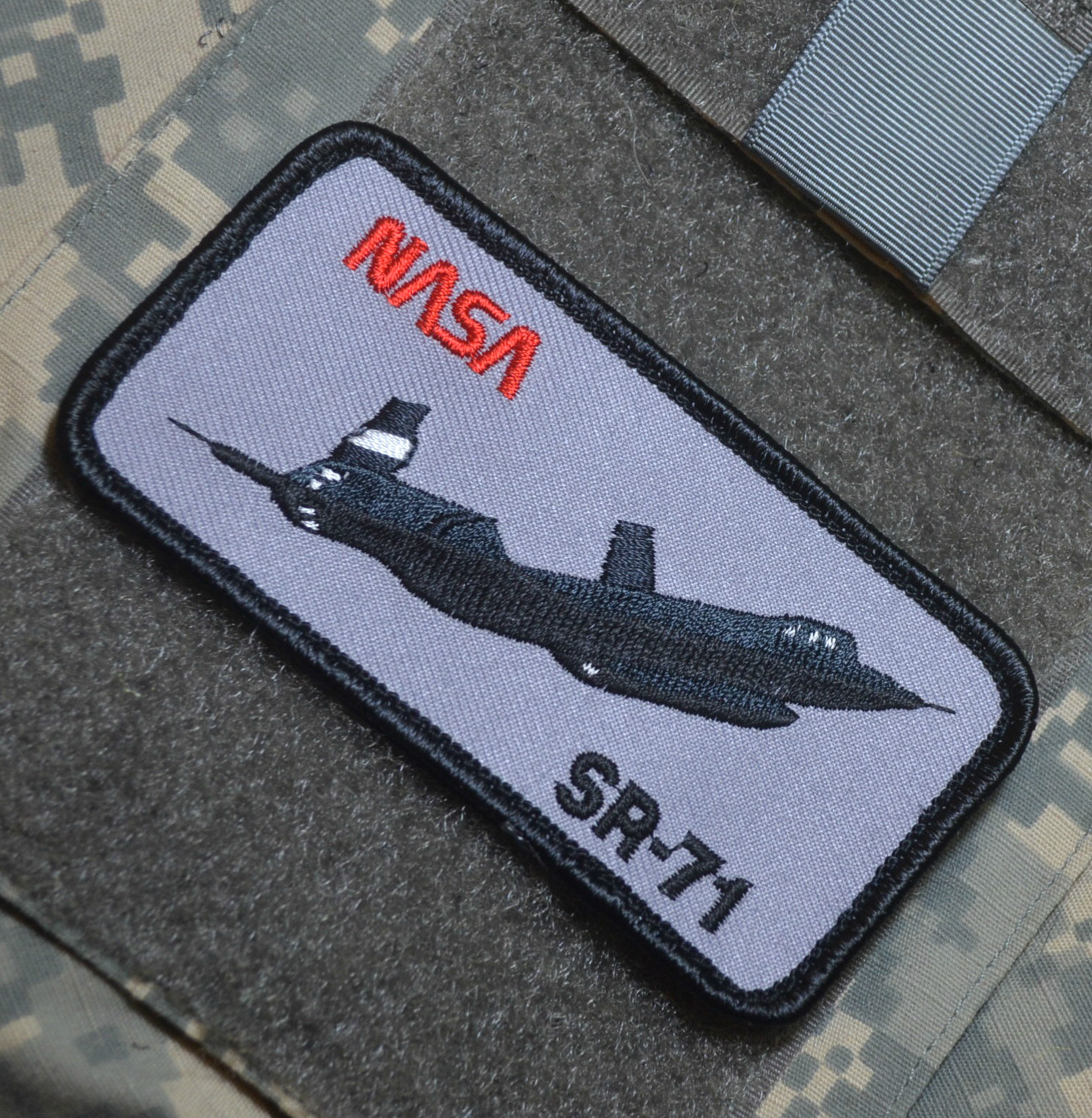 LOCKHEED-MARTIN SKUNK WORKS SR-71 BLACKBIRD vêlkrö PATCH: NASA RESEARCH PLANE