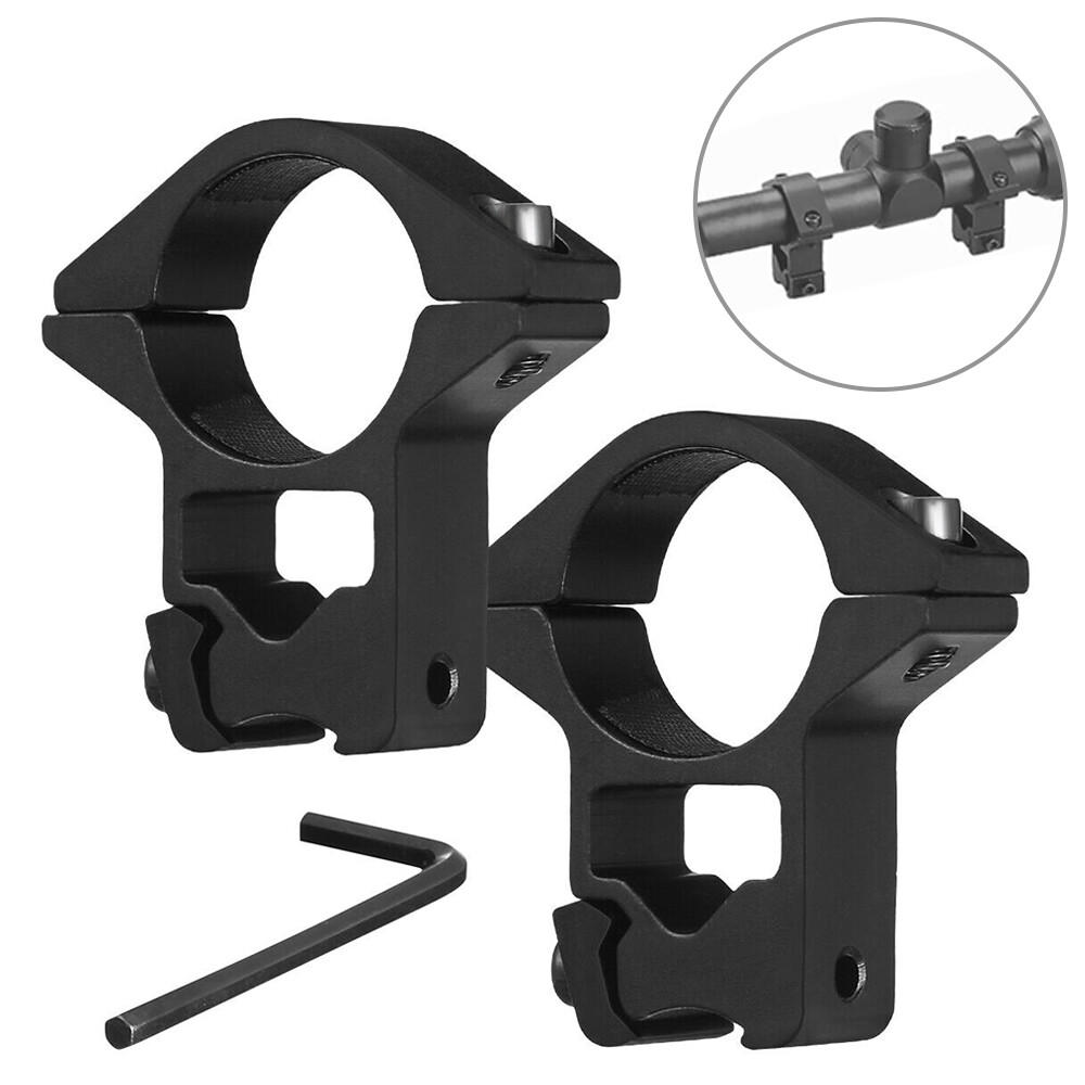2Pcs 1 inch Diameter 11mm 3/8" High Profile See-Thru Dovetail Scope Ring Mounts