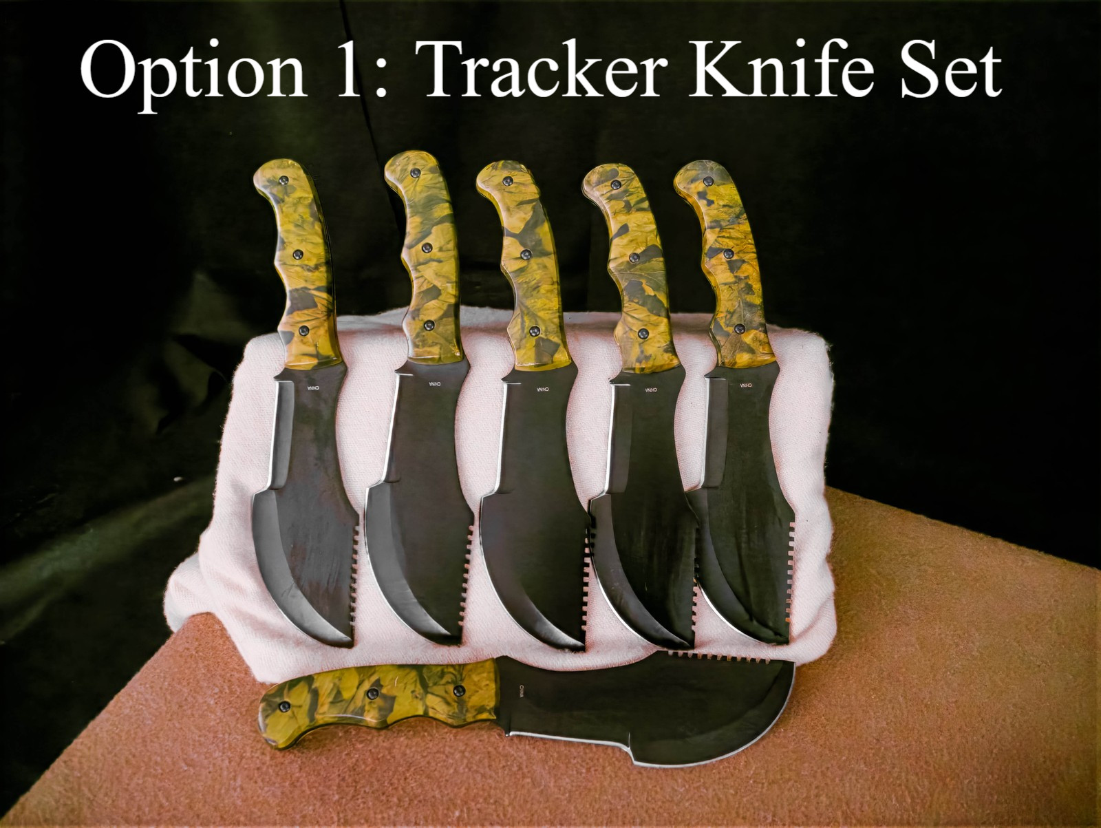 Forged Fixed Blade Knife Cleaver Damascus Steel Set Tactical Survival EDC Gift