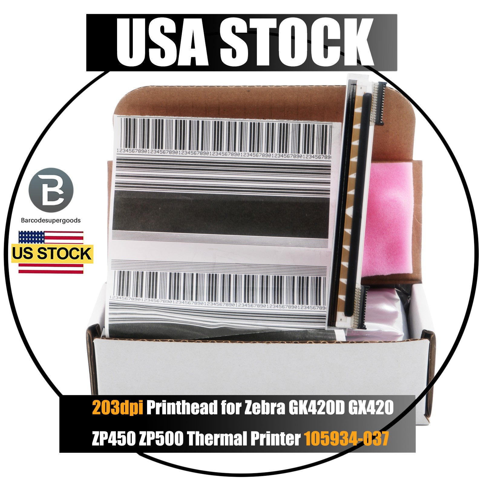 US Printhead for Zebra GK420D GX420 ZP450 ZP500 203dpi 105934-037 New