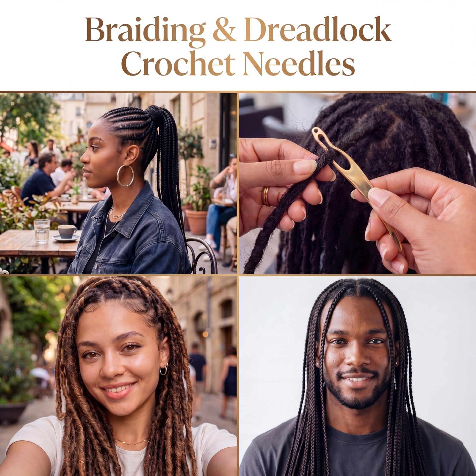 8 Pcs Interlocking Tool for Locs Retighten Tool for Dreadlocks Interlocks Croche