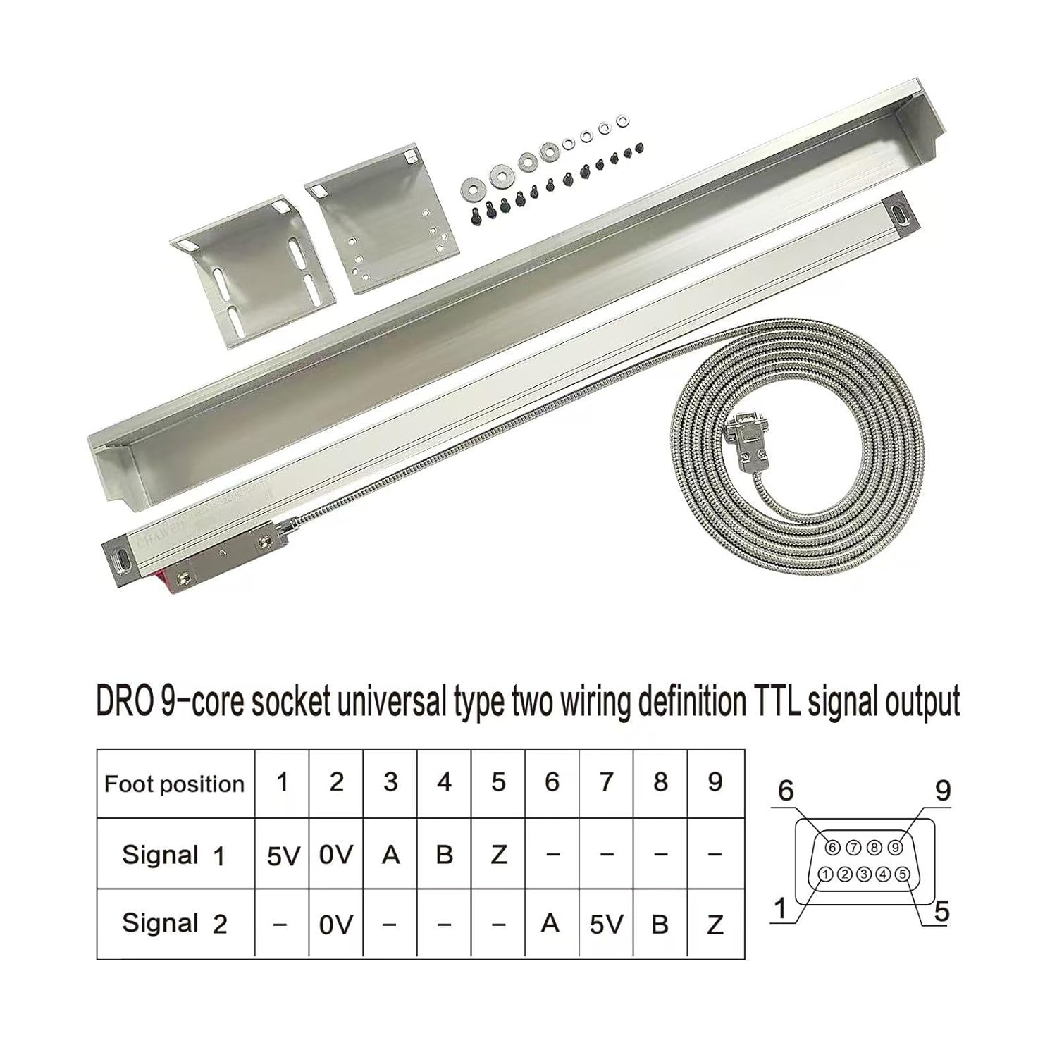 Digital Readout 2 Axis DRO Display Linear Optical Linear Scale Encoder 5Um 300Mm