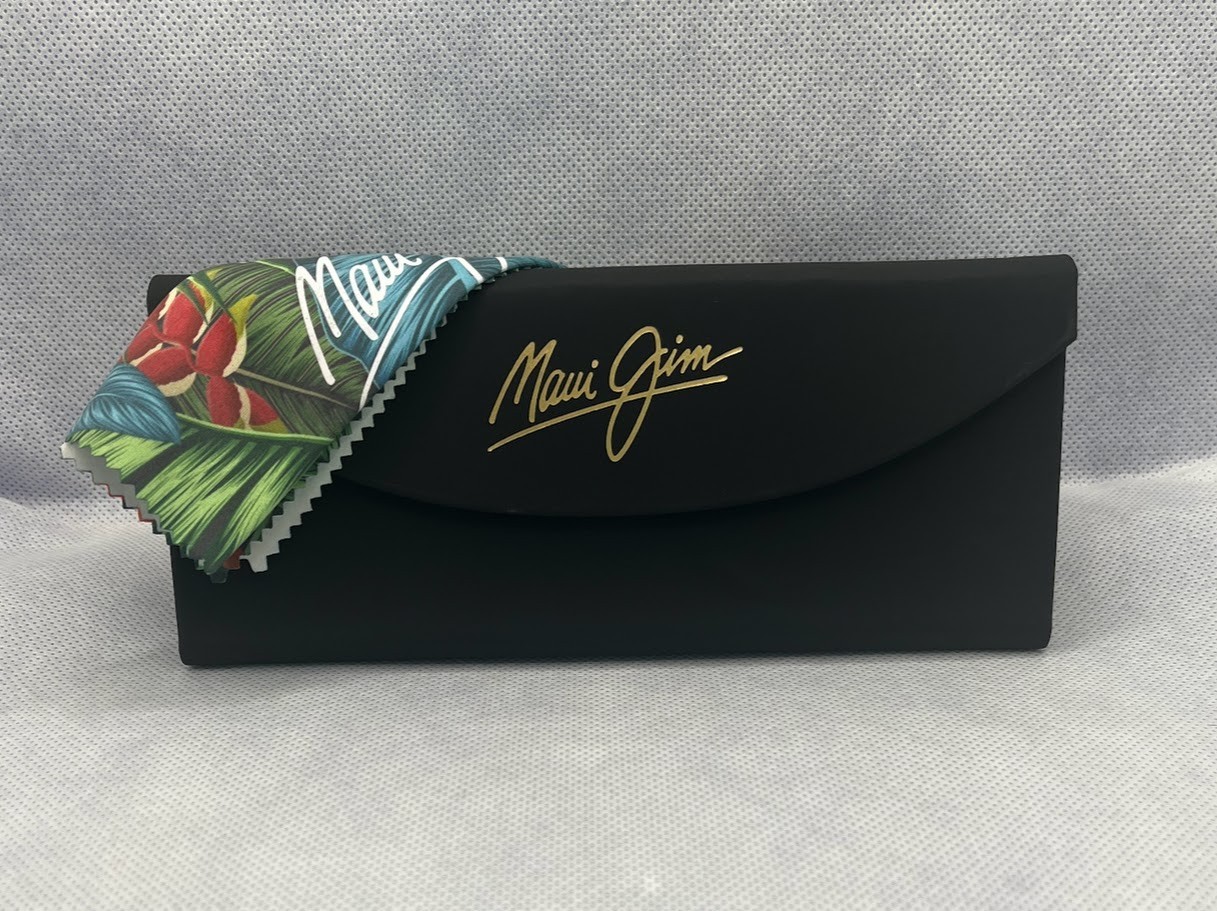 Maui Jim - LARGE Folding Matte Black Case & Cleaning Cloth - NEW