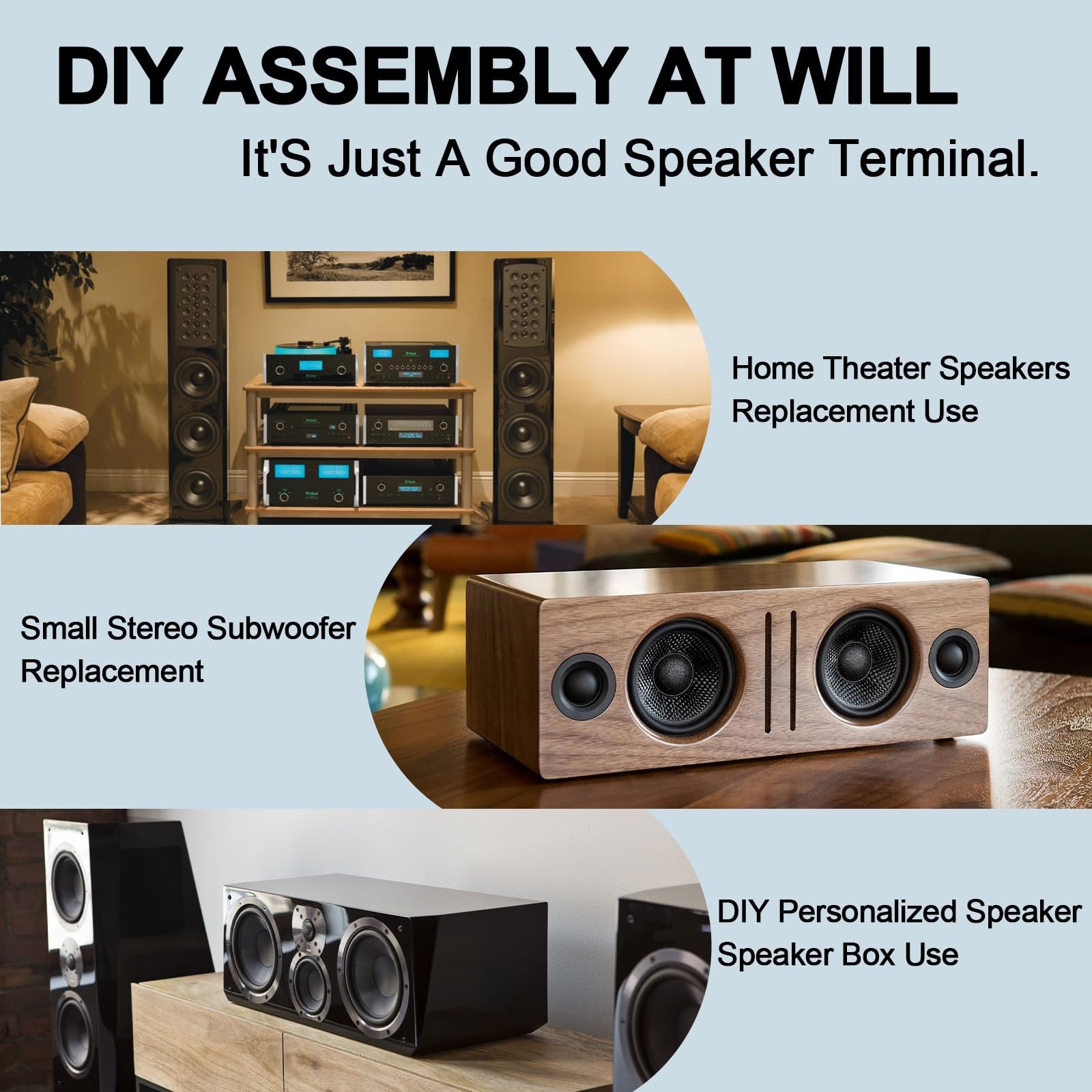 UBANU Speaker Box Terminal Cup, 2 Pack Round Spring Subwoofer -2.18IN